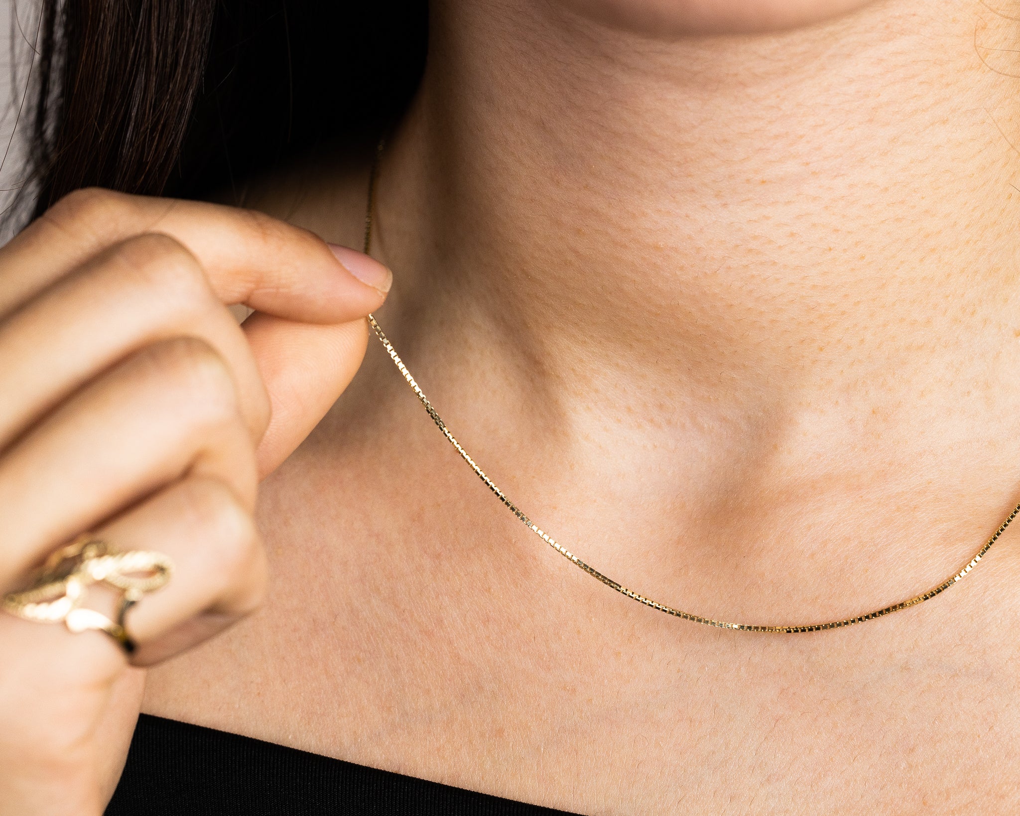 1mm Gold Box Chain - Model 0255 - Charlie & Co. Jewelry