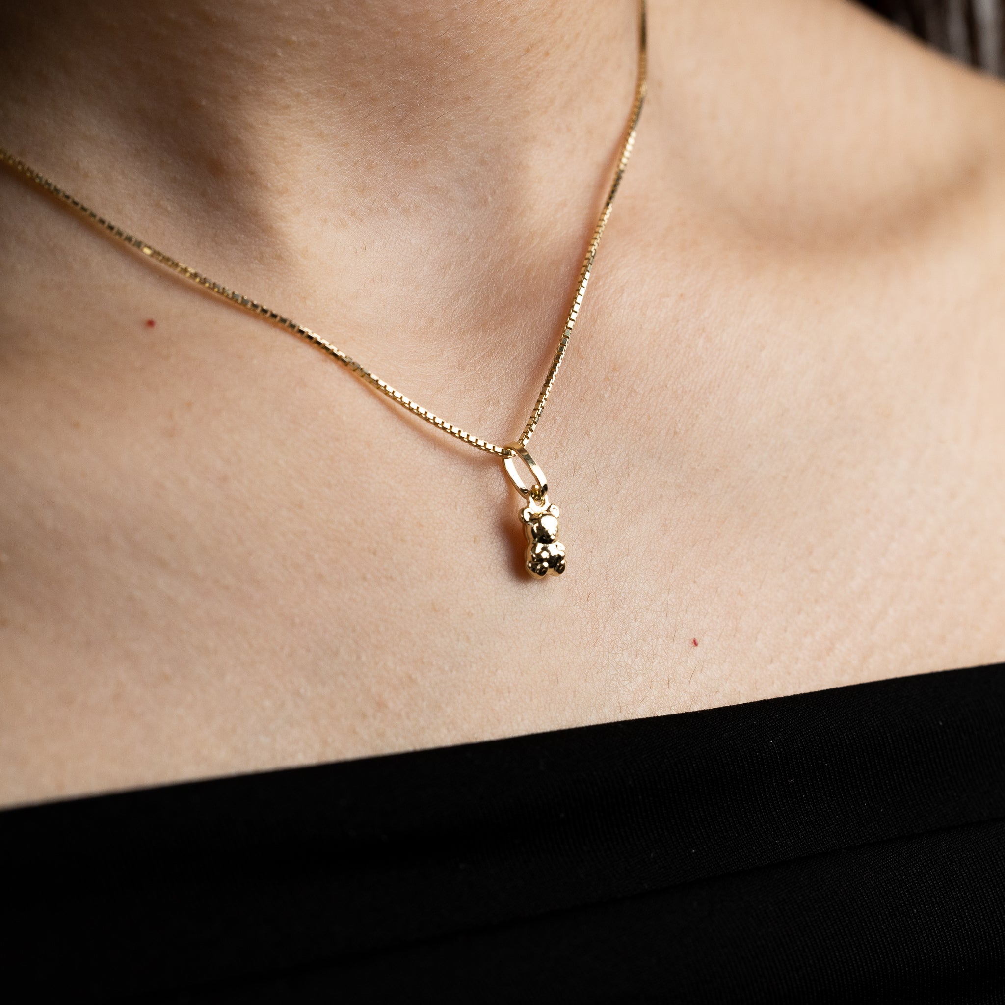 Gold Tiny Bear Pendant - Model 494 - Charlie & Co. Jewelry
