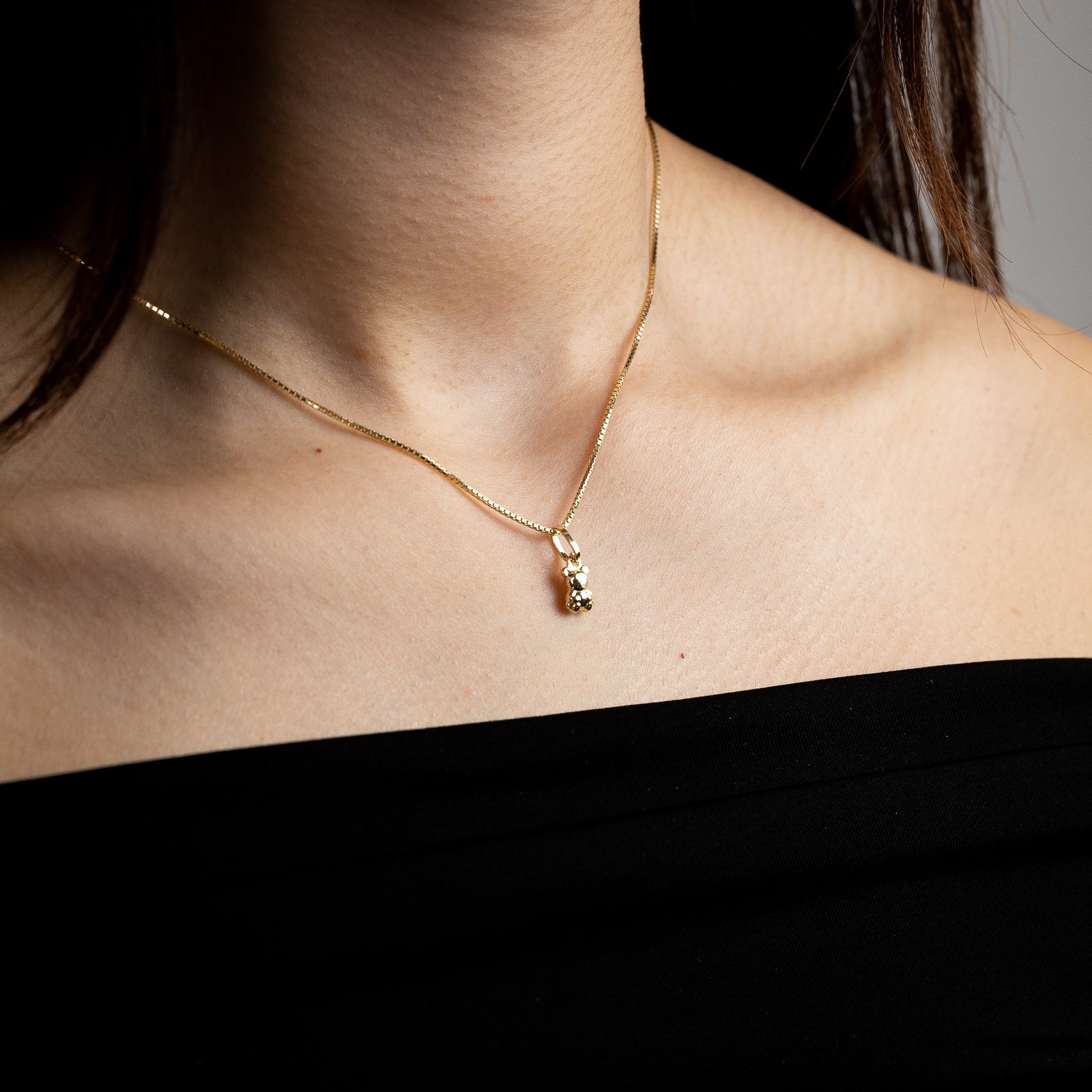 Gold Tiny Bear Pendant - Model 494 - Charlie & Co. Jewelry