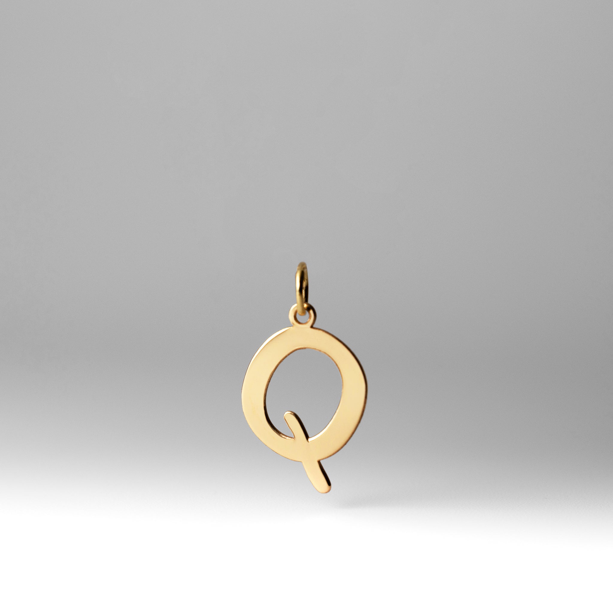 Gold Polished Letter 'Q' Initial Charm - Model YC1441 - Charlie & Co. Jewelry