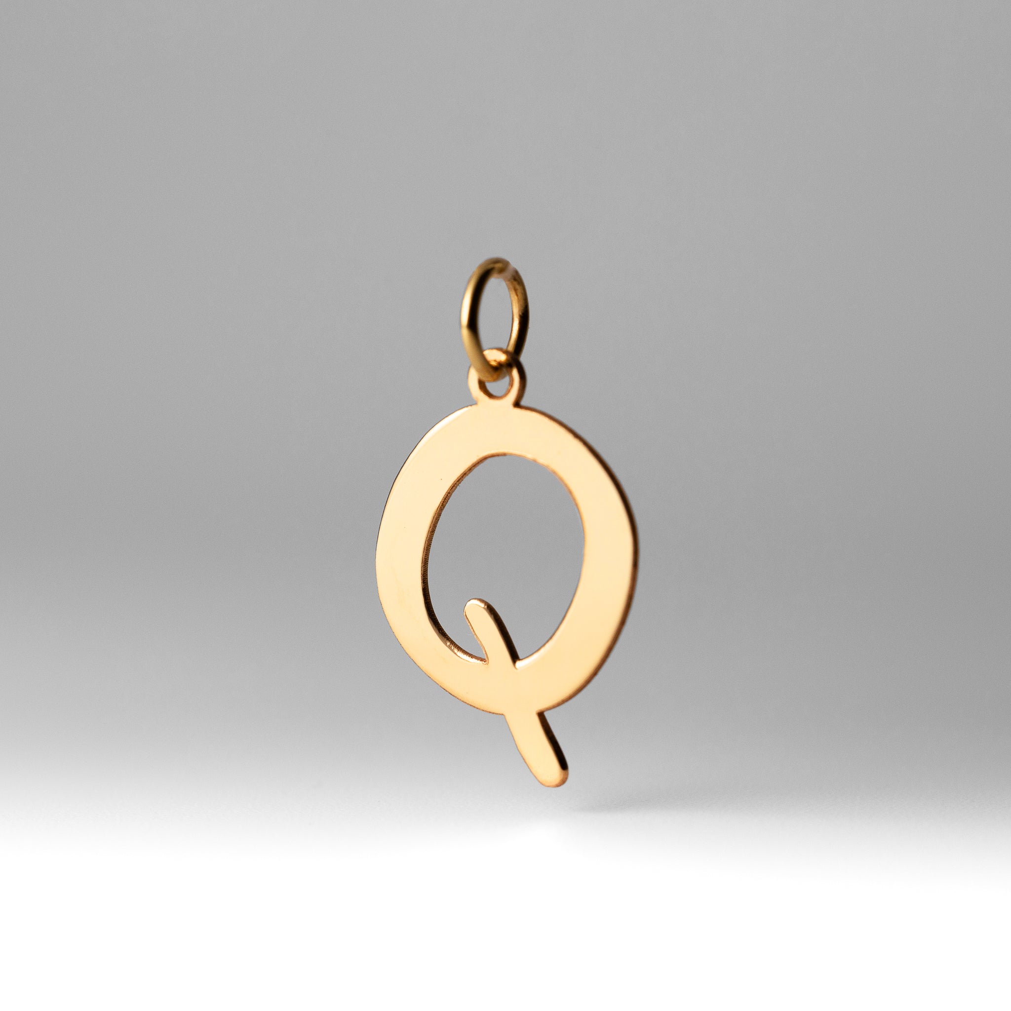 Gold Polished Letter 'Q' Initial Charm - Model YC1441 - Charlie & Co. Jewelry