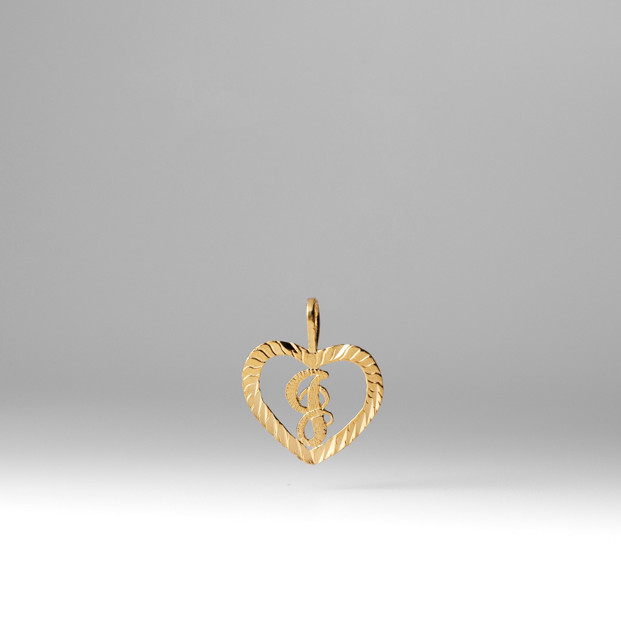 Gold Heart-Shaped Letter J Pendant | A-Z Pendants - Charlie & Co. Jewelry