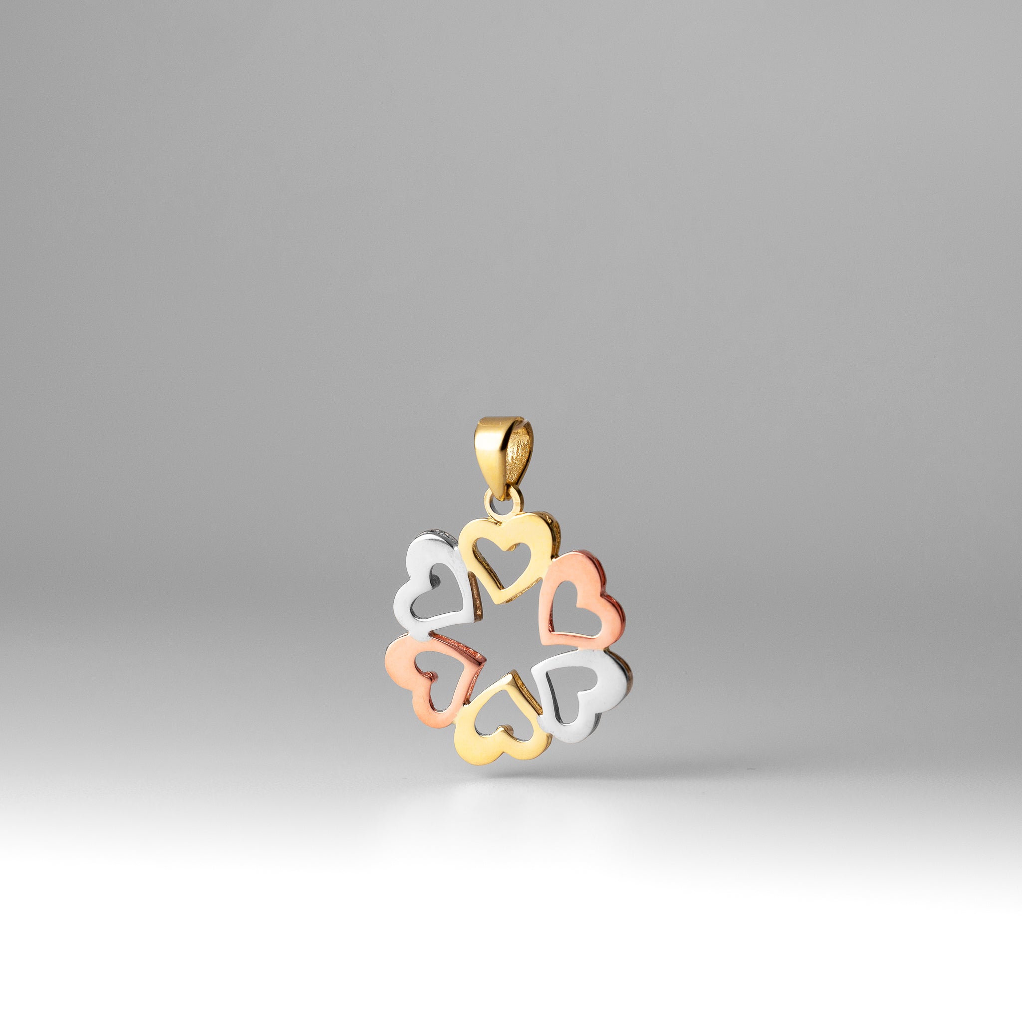 Dainty Gold Six Hearts Pendant - Model 2386 - Charlie & Co. Jewelry