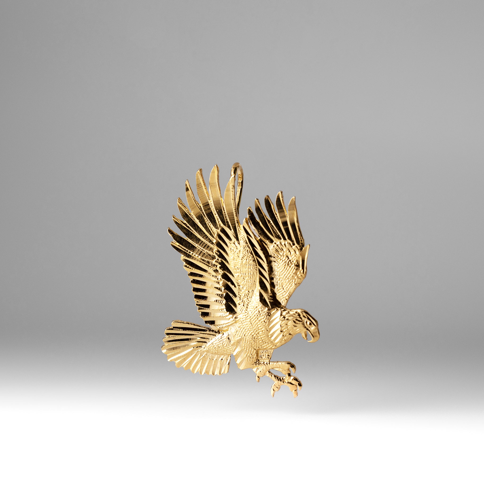 Gold Large Flying Eagle Pendant - Model PT1592 - Charlie & Co. Jewelry
