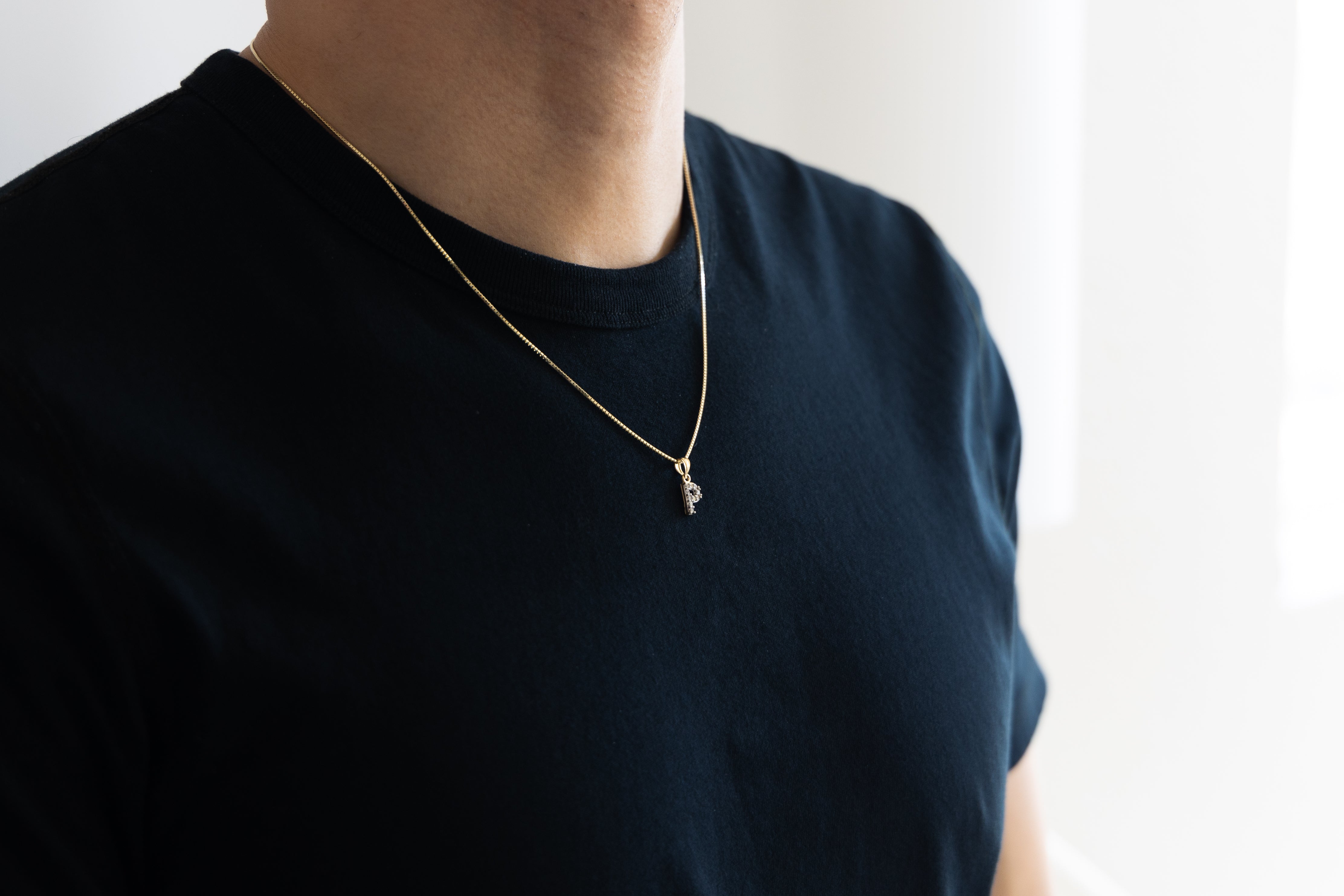 Gold Cubic Zirconia Letter P Pendant | A-Z Pendants - Charlie & Co. Jewelry