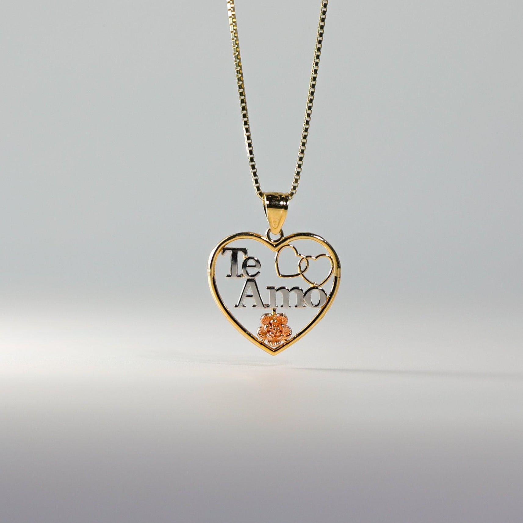 Gold Te Amo Heart 2 Piece Pendant Model-2378 - Charlie & Co. Jewelry