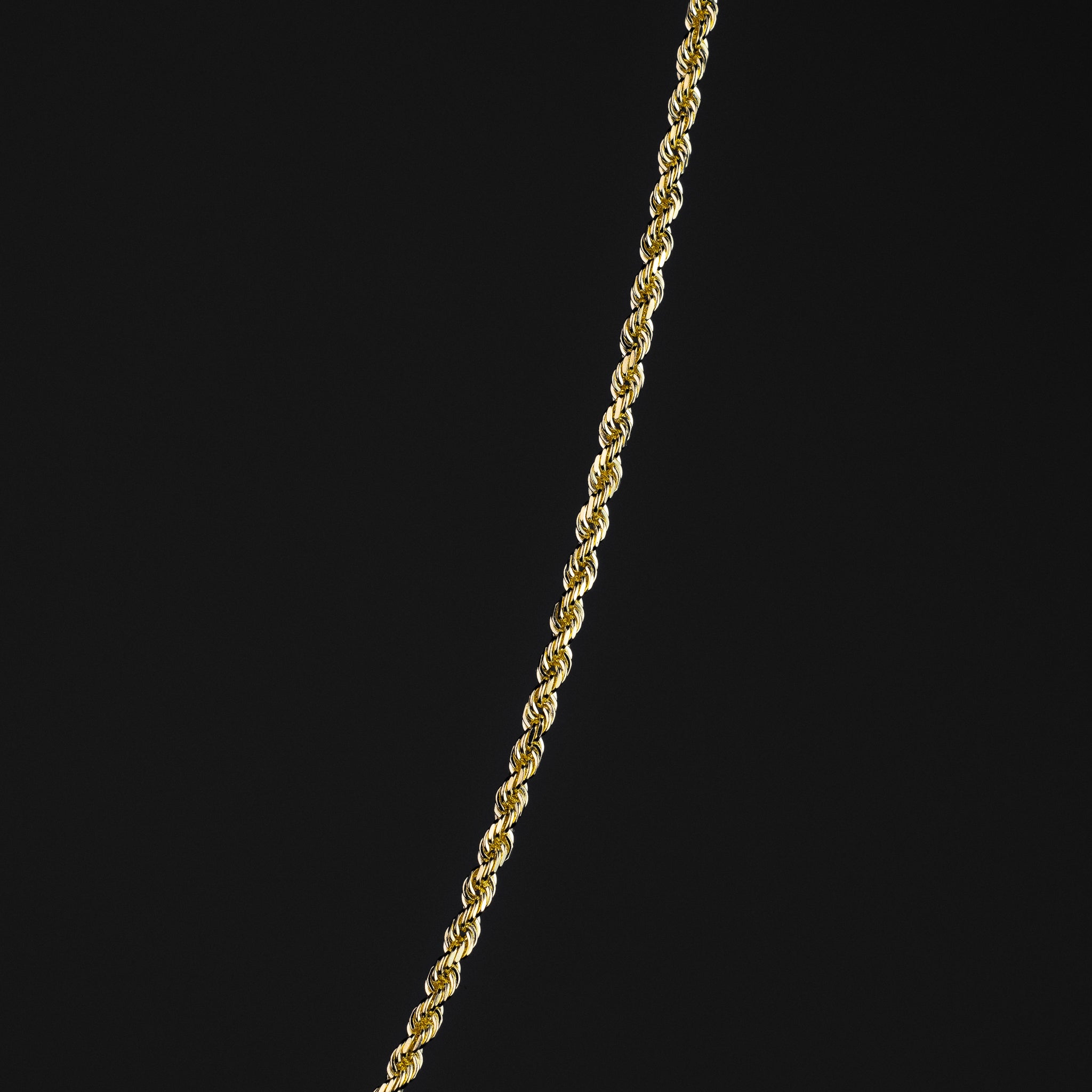 1.5mm Gold Diamond Cut Solid Rope Chain - Model 0390 - Charlie & Co. Jewelry