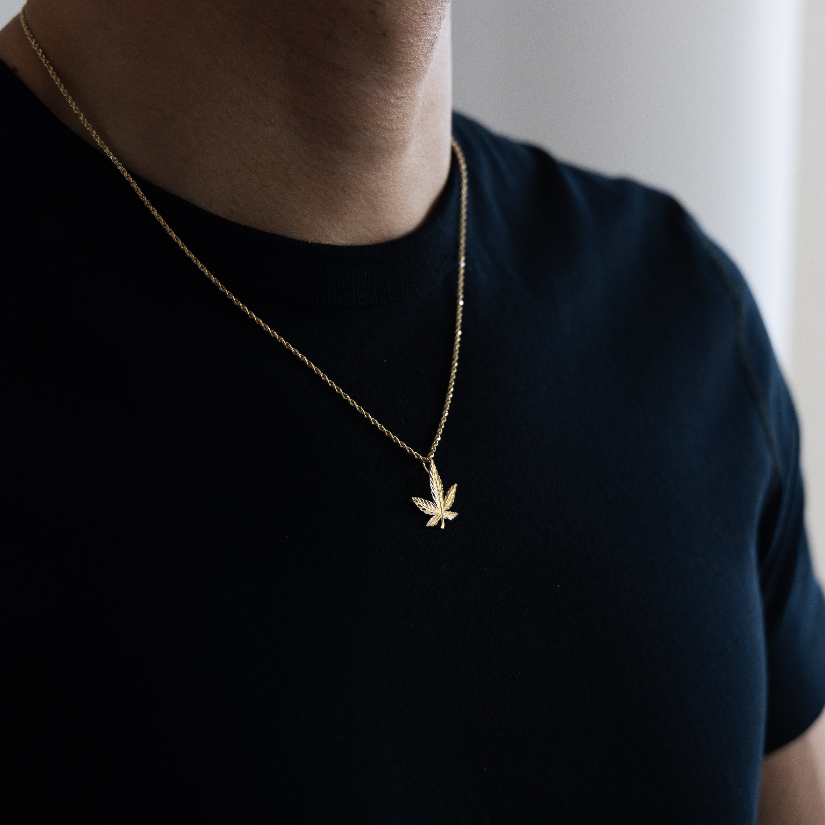 Gold Marijuana Leaf Pendant Model-1567 - Charlie & Co. Jewelry