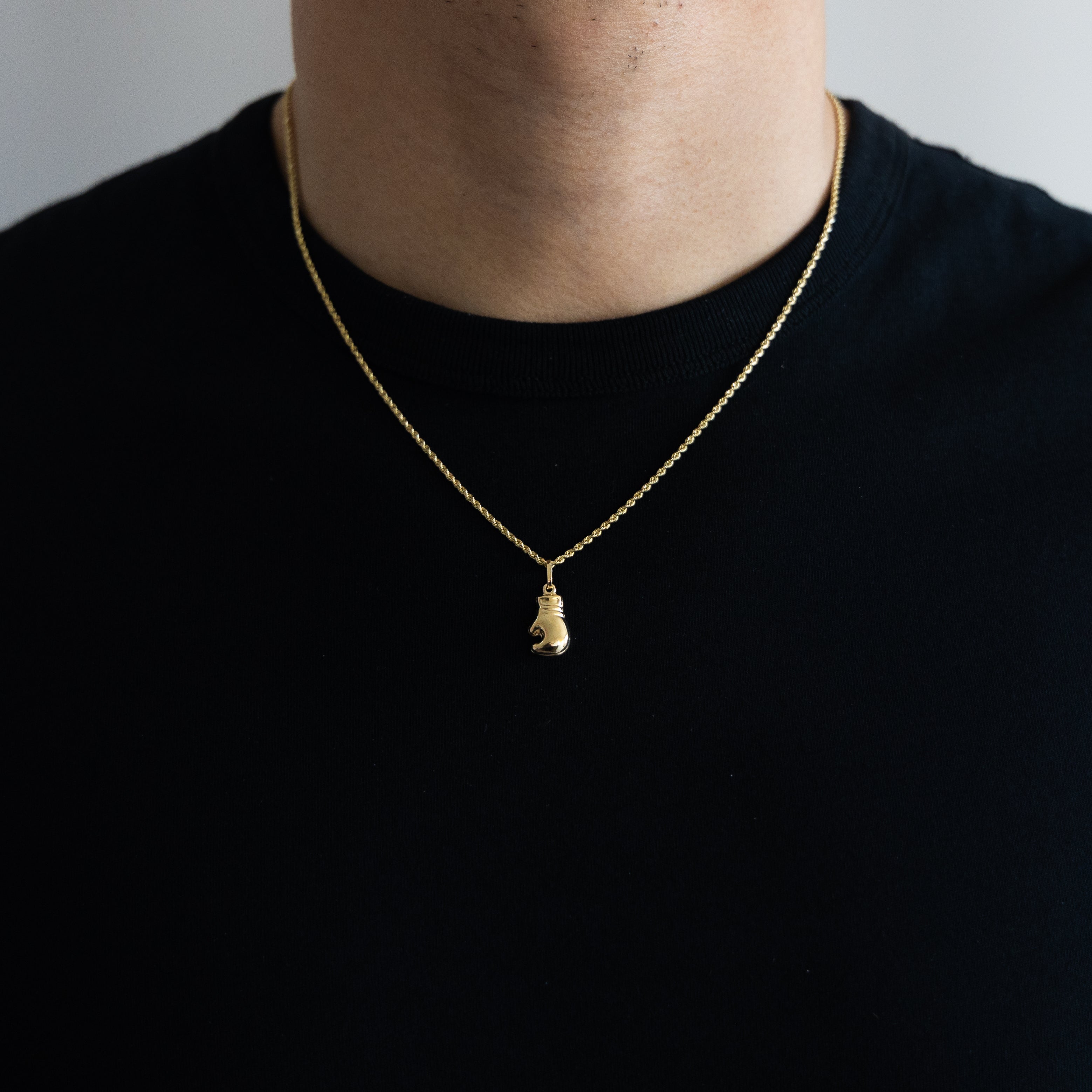 Gold Boxing Glove Pendant One-Side Model-480 - Charlie & Co. Jewelry
