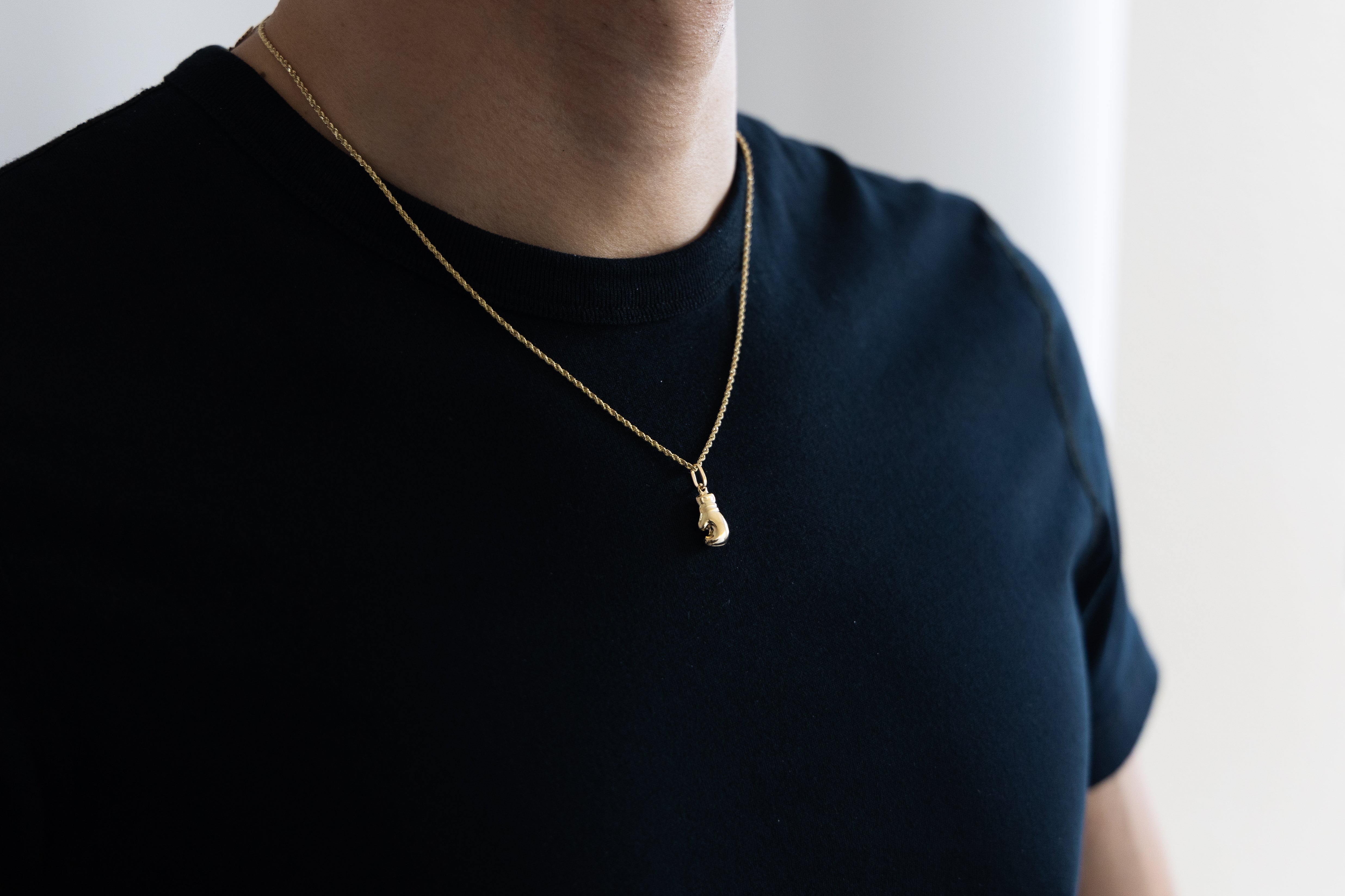 Gold Boxing Glove Pendant One-Side Model-480 - Charlie & Co. Jewelry