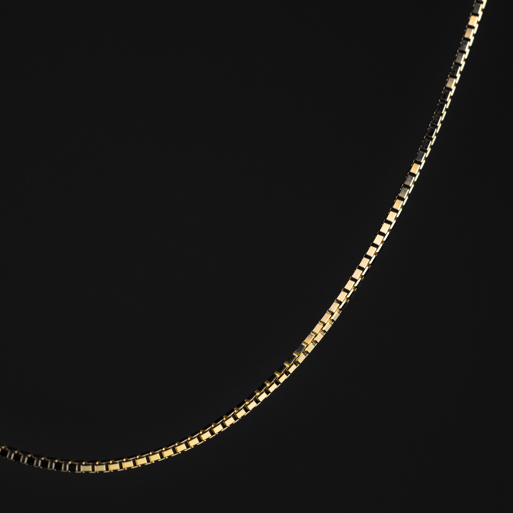 1mm Gold Box Chain - Model 0255 - Charlie & Co. Jewelry