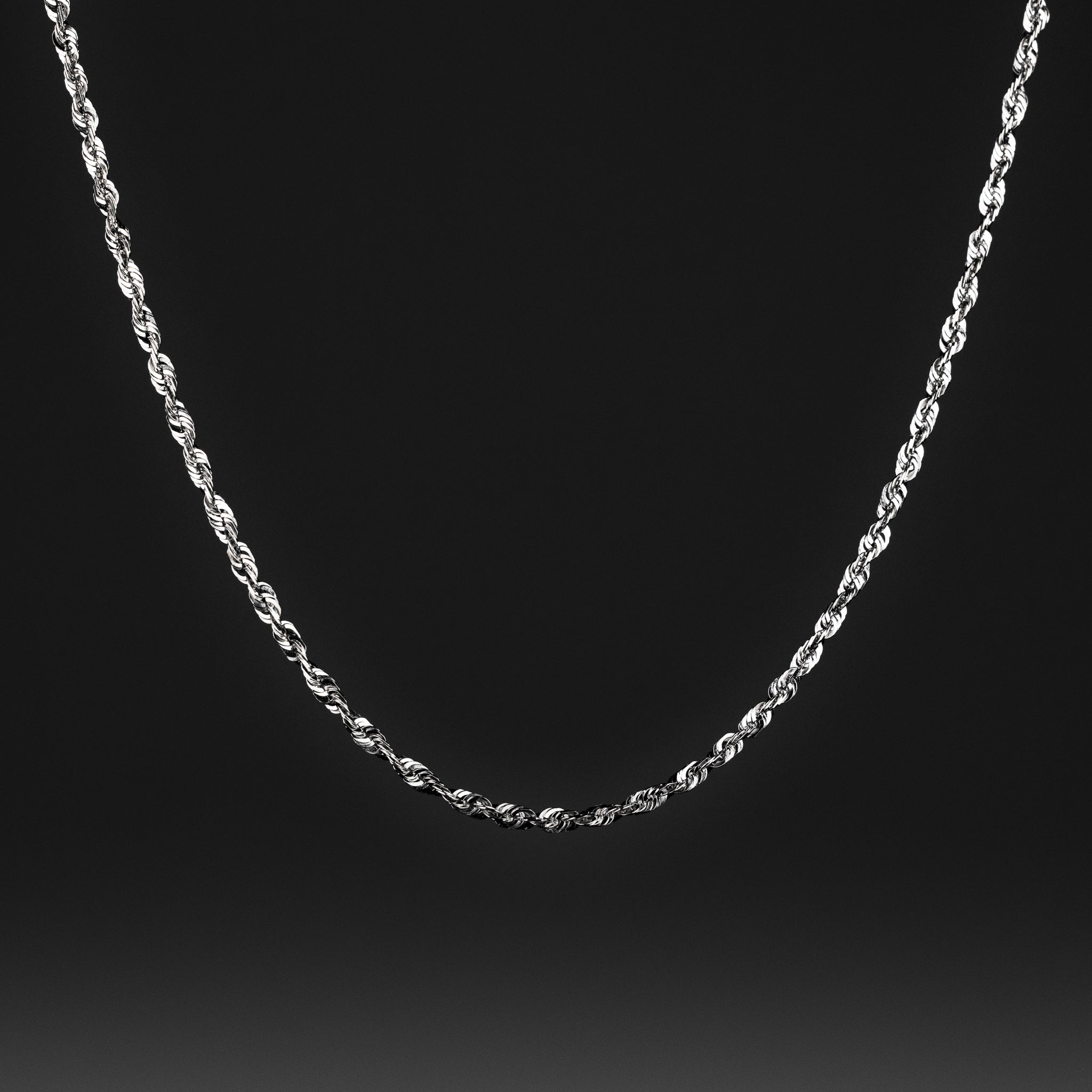 2mm White Gold Rope Chain - Model 0143 - Charlie & Co. Jewelry