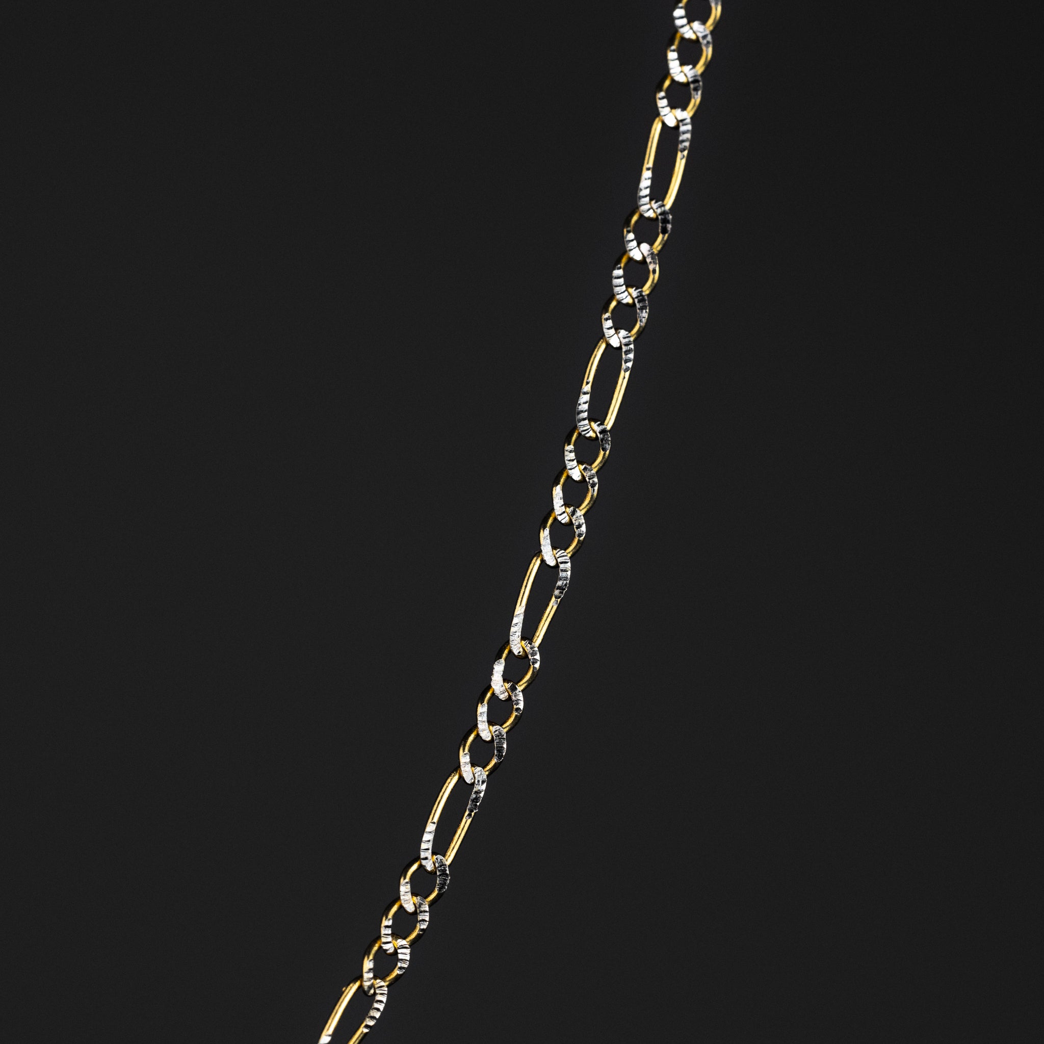 2.1mm Gold Diamond Cut Figaro Chain With - Model 0123 - Charlie & Co. Jewelry