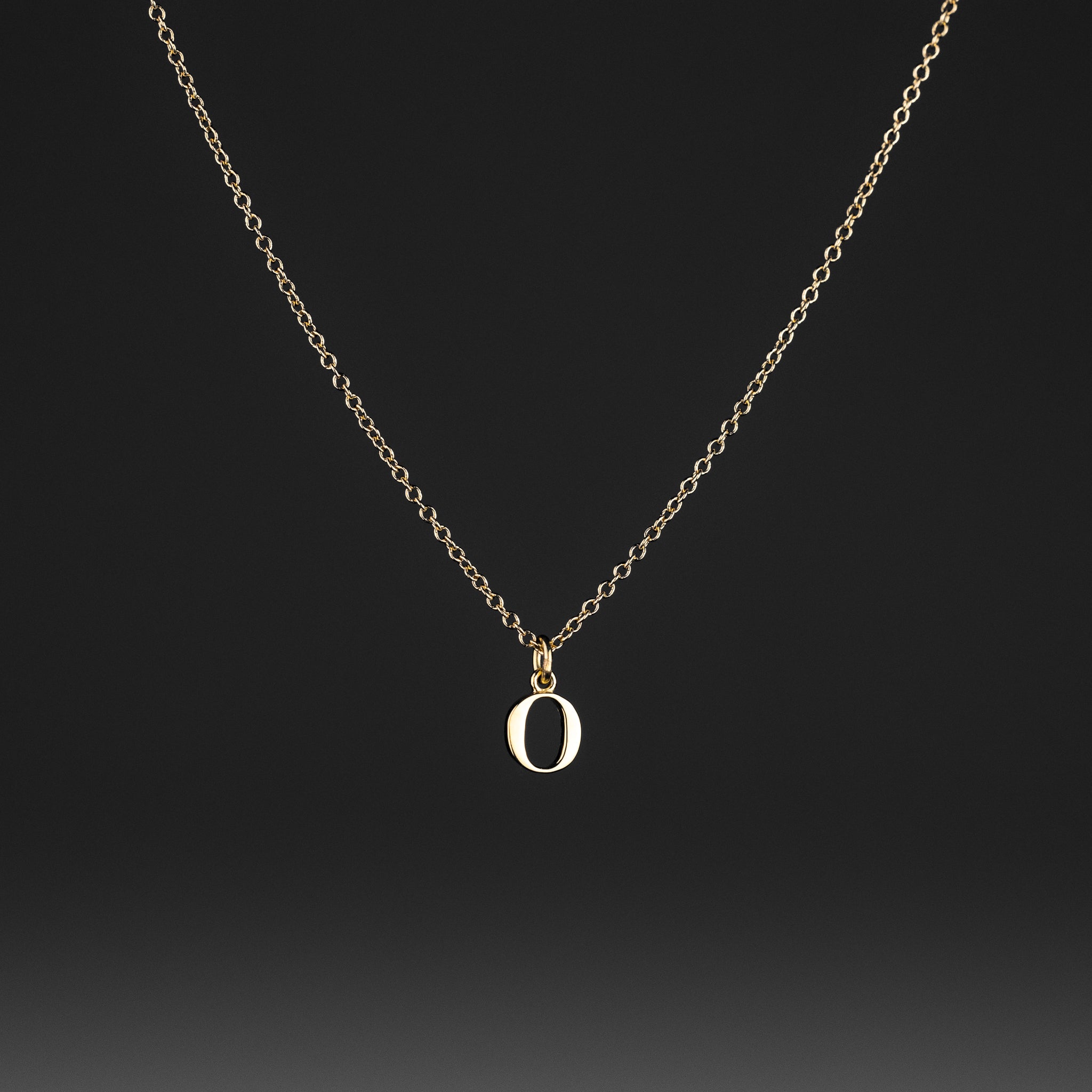 Gold Elegant Lowercase 'o' Initial Choker Necklace - Charlie & Co. Jewelry