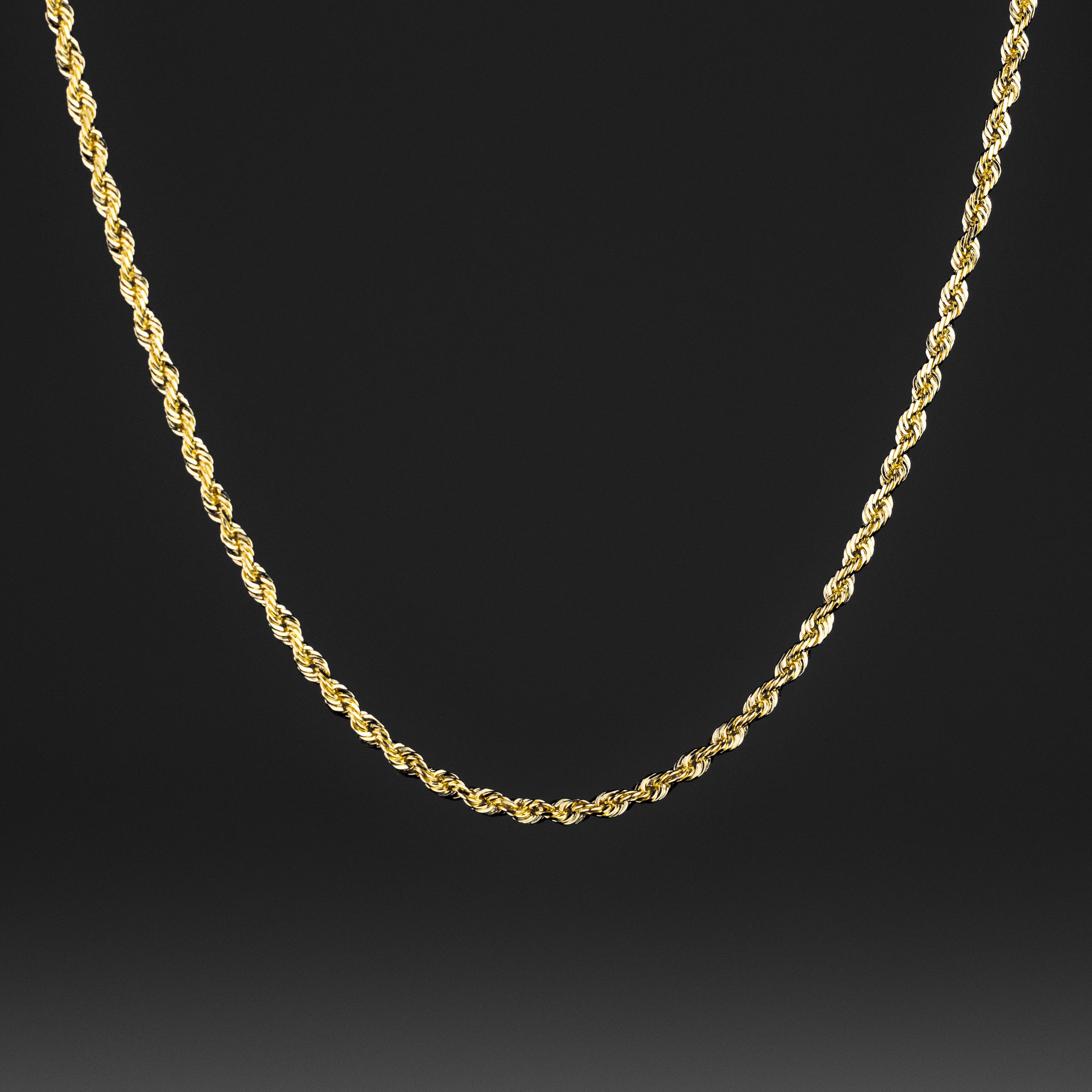 2mm Solid Gold Rope Chain Diamond Cut - Model 0389 - Charlie & Co. Jewelry