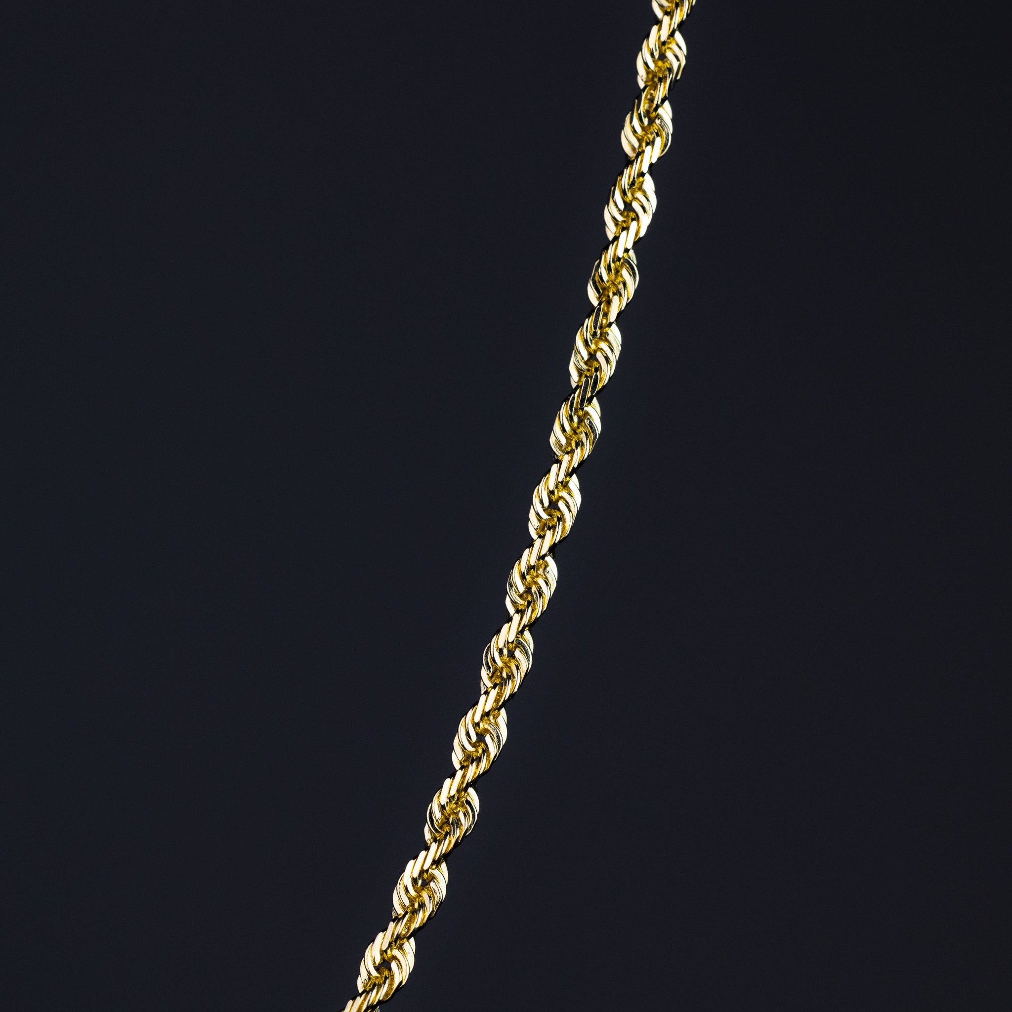 2mm Solid Gold Rope Chain Diamond Cut - Model 0389 - Charlie & Co. Jewelry