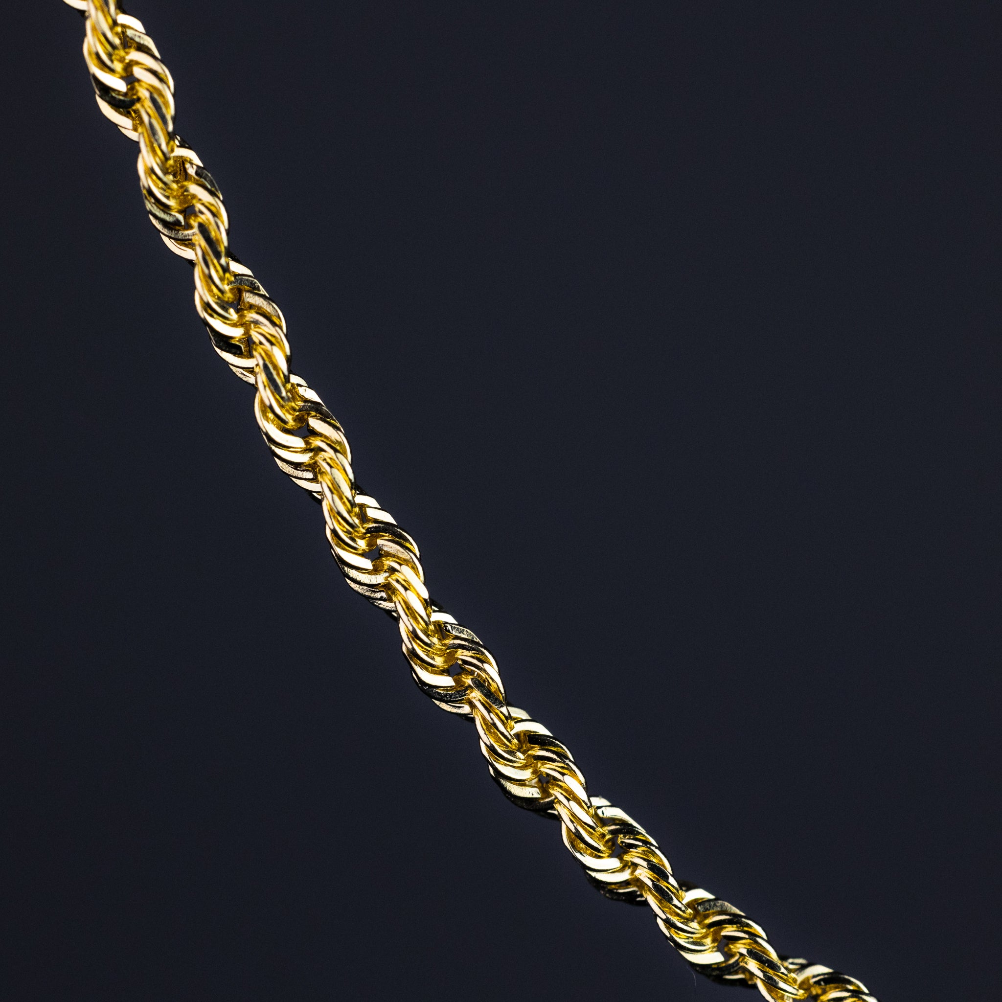 2mm Solid Gold Rope Chain Diamond Cut - Model 0389 - Charlie & Co. Jewelry
