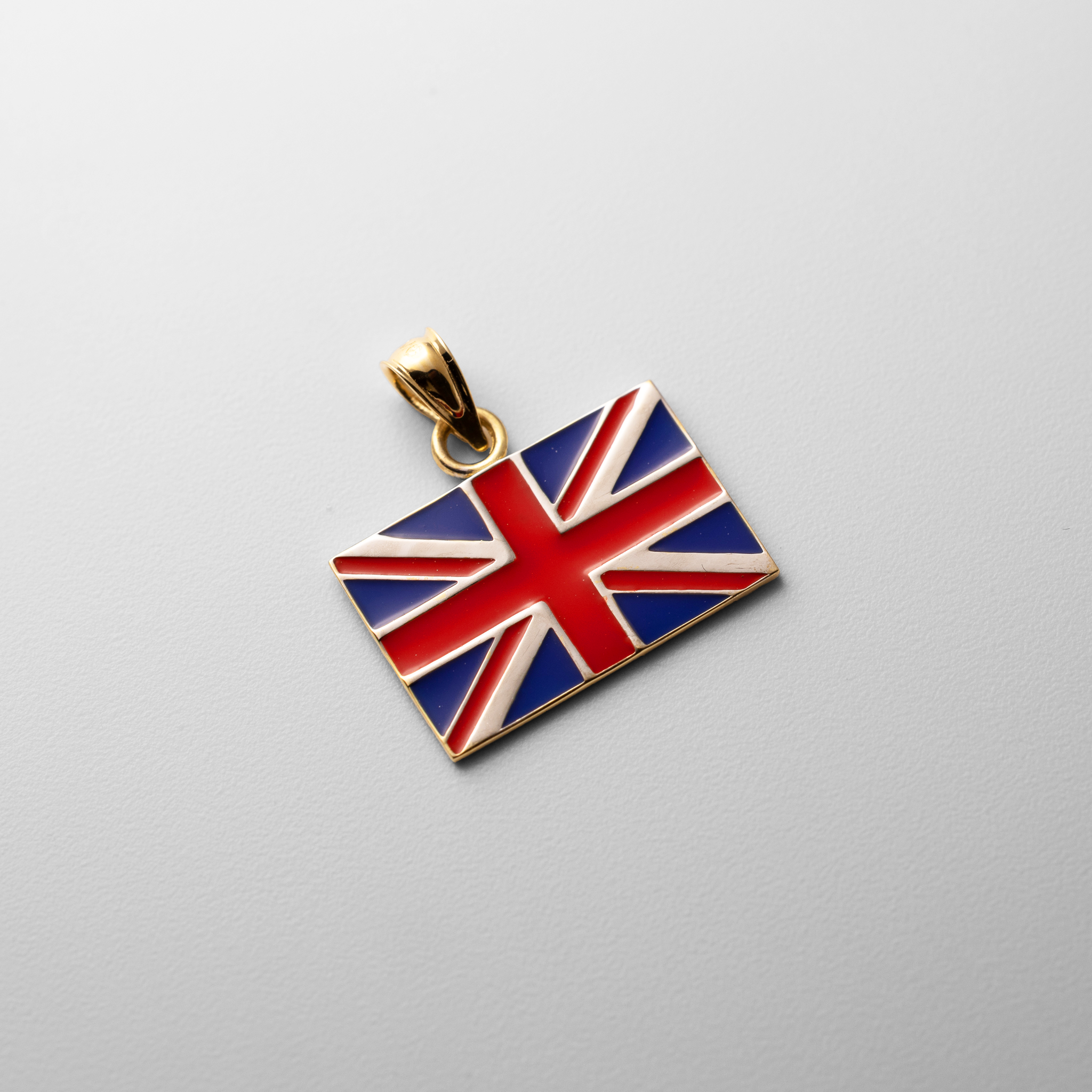 Gold Enamel United Kingdom Flag Pendant - Model K870 - Charlie & Co. Jewelry