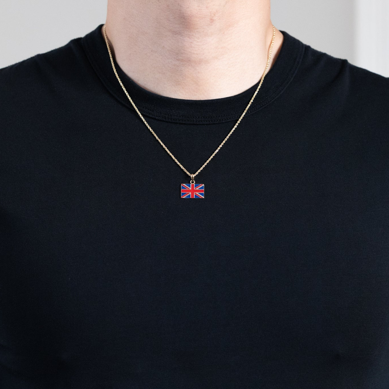 Gold Enamel United Kingdom Flag Pendant - Model K870 - Charlie & Co. Jewelry