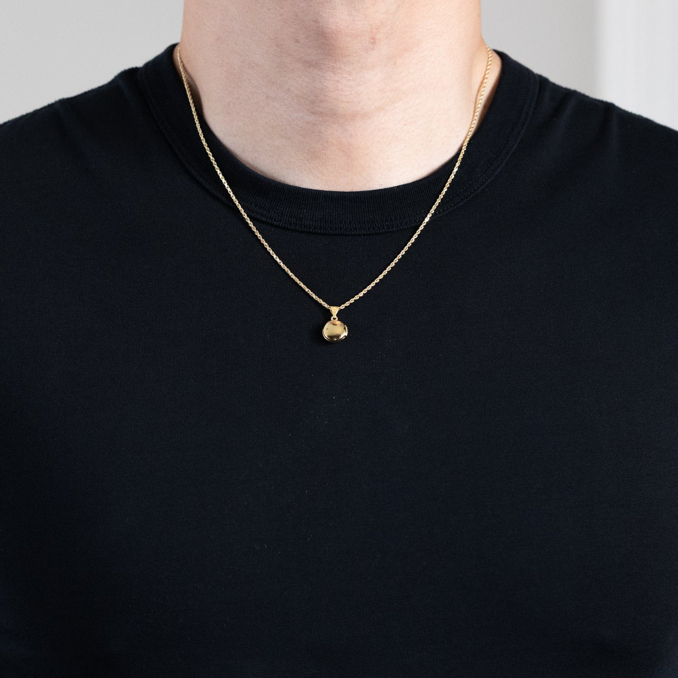 Gold Polished Domed 10mm Small Round Locket Pendant - Model XL729 - Charlie & Co. Jewelry