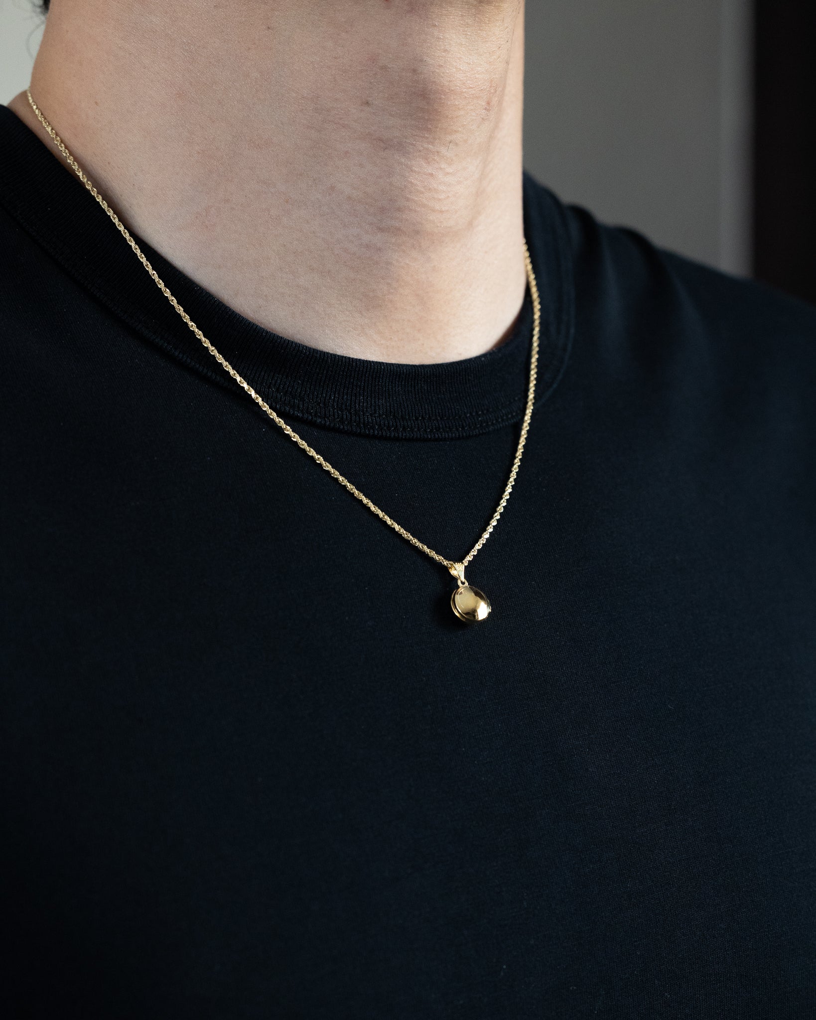 Gold Polished Domed 10mm Small Round Locket Pendant - Model XL729 - Charlie & Co. Jewelry