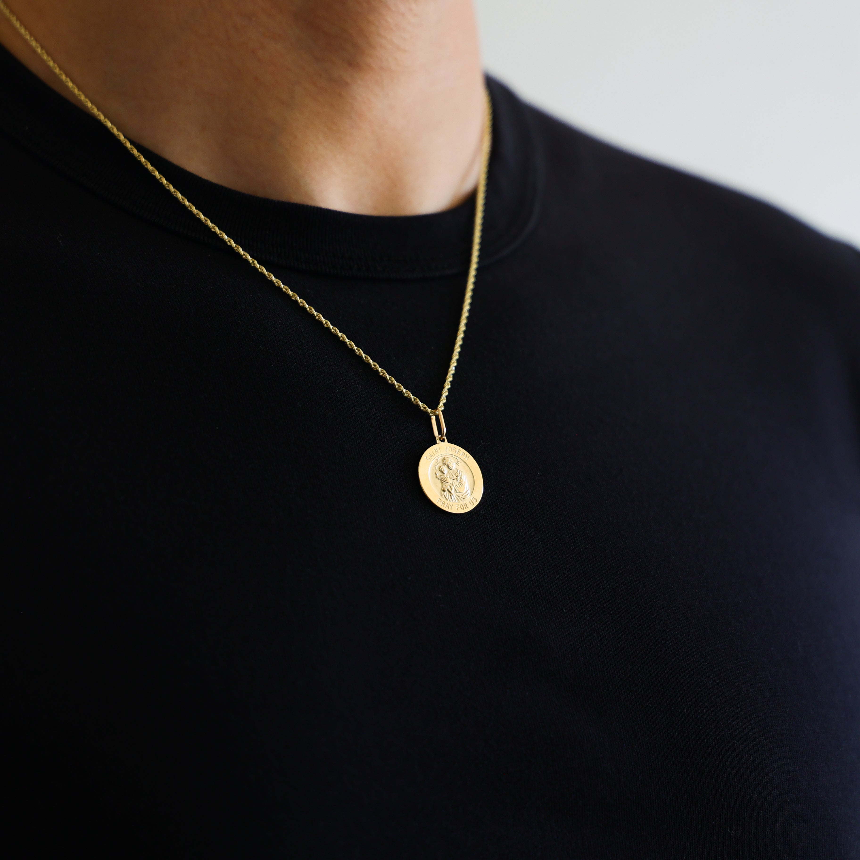 Gold St. Joseph Medal Pendant Model-0274 - Charlie & Co. Jewelry