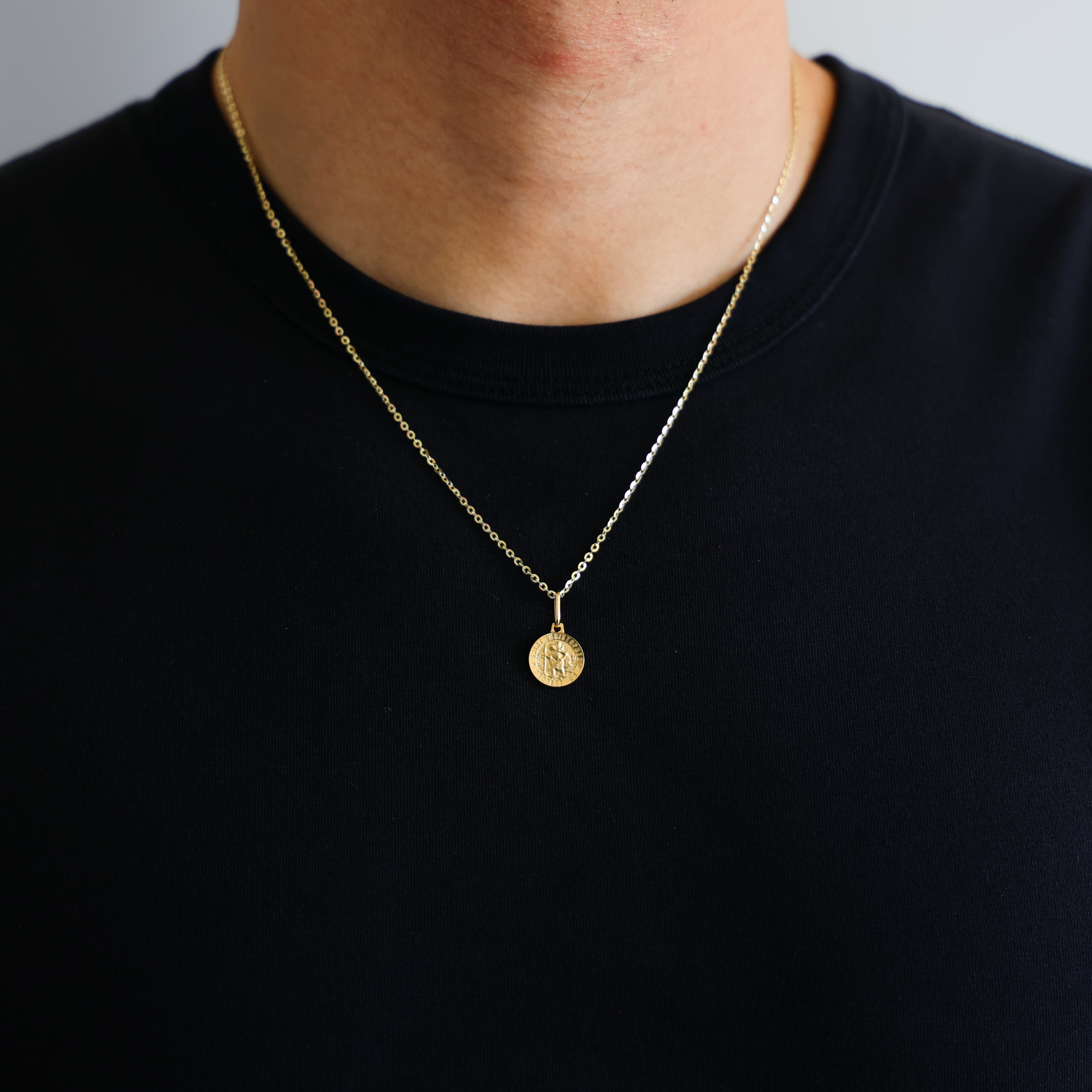 Gold St. Christopher Religious Pendant Model-268 - Charlie & Co. Jewelry