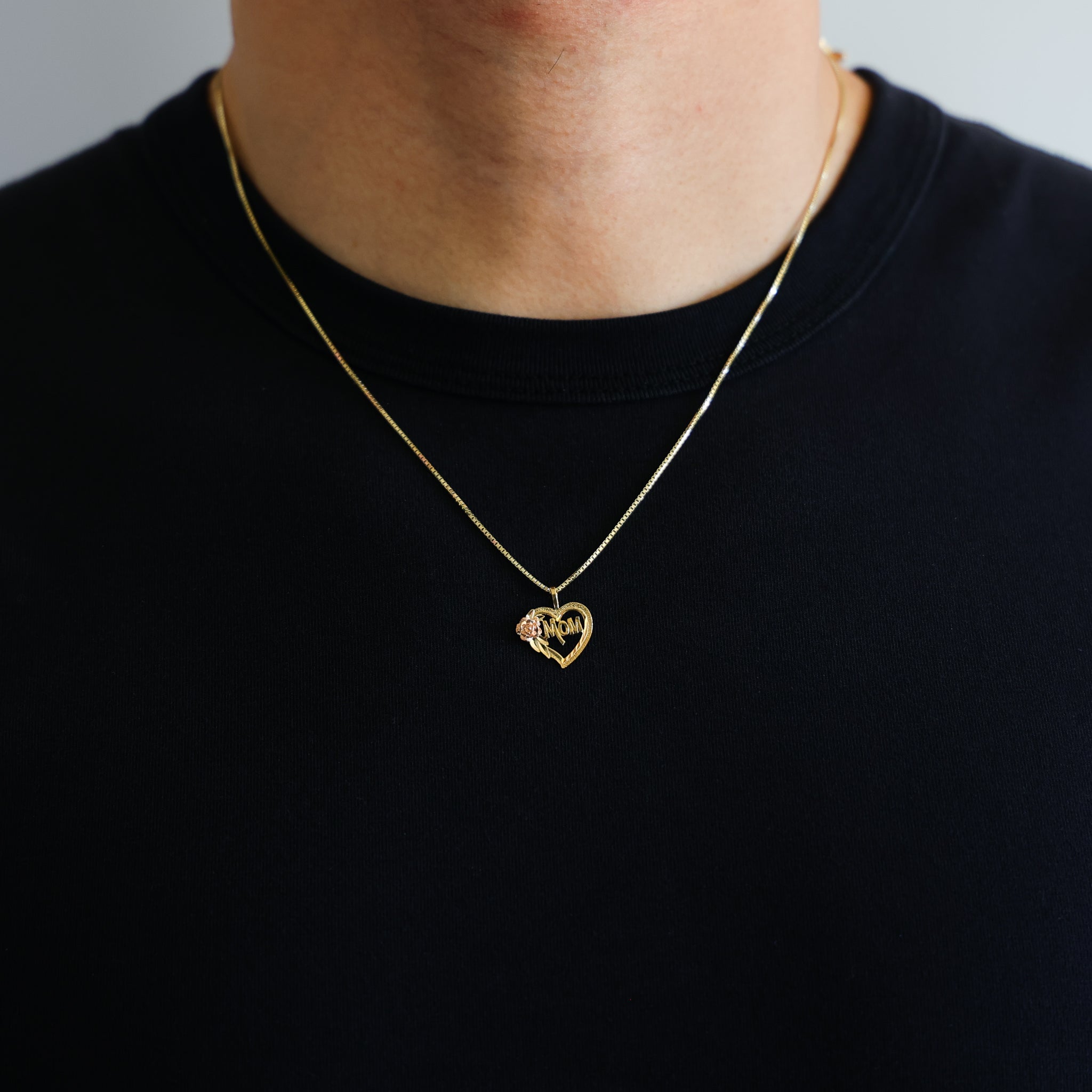 Love for Mom Gold Pendant Model-1838 - Charlie & Co. Jewelry