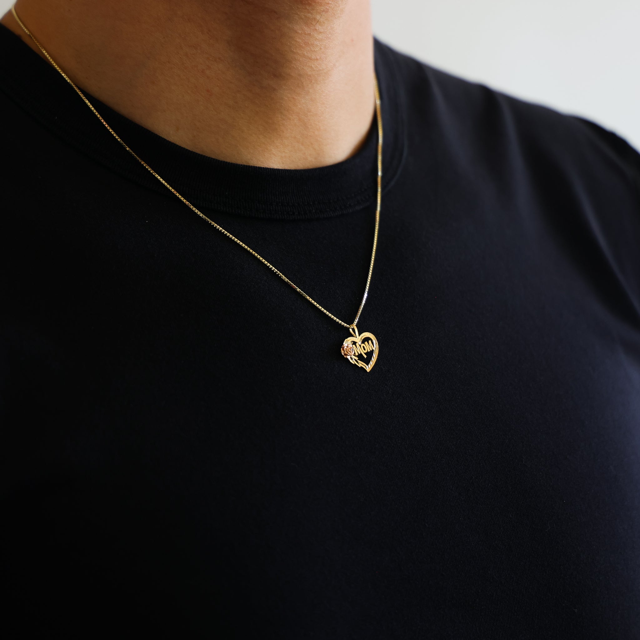 Love for Mom Gold Pendant Model-1838 - Charlie & Co. Jewelry