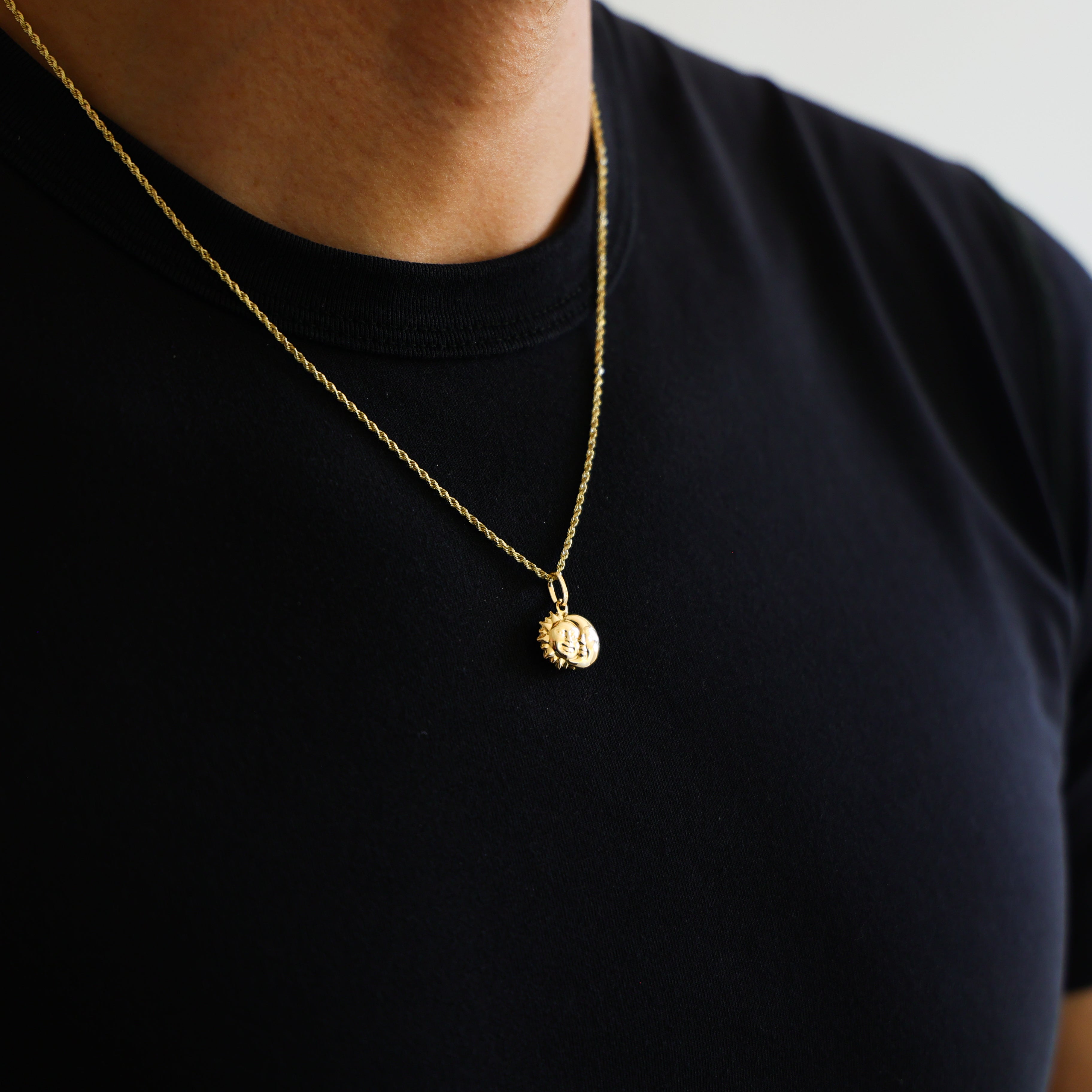 Gold Sun Moon Pendant Model-470 - Charlie & Co. Jewelry