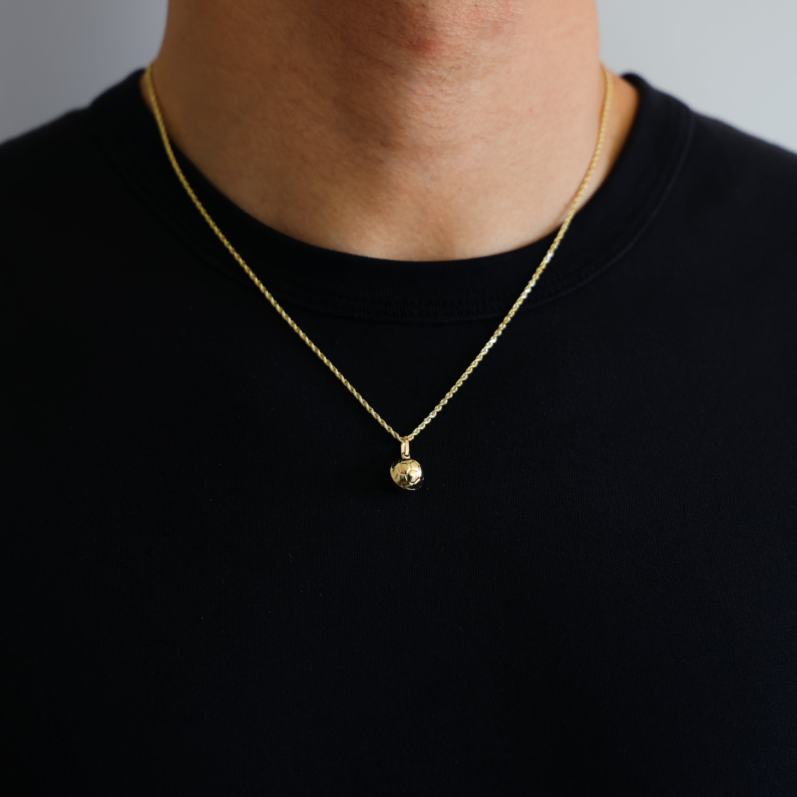 Gold Soccer Ball Pendant Model-PT0502 - Charlie & Co. Jewelry