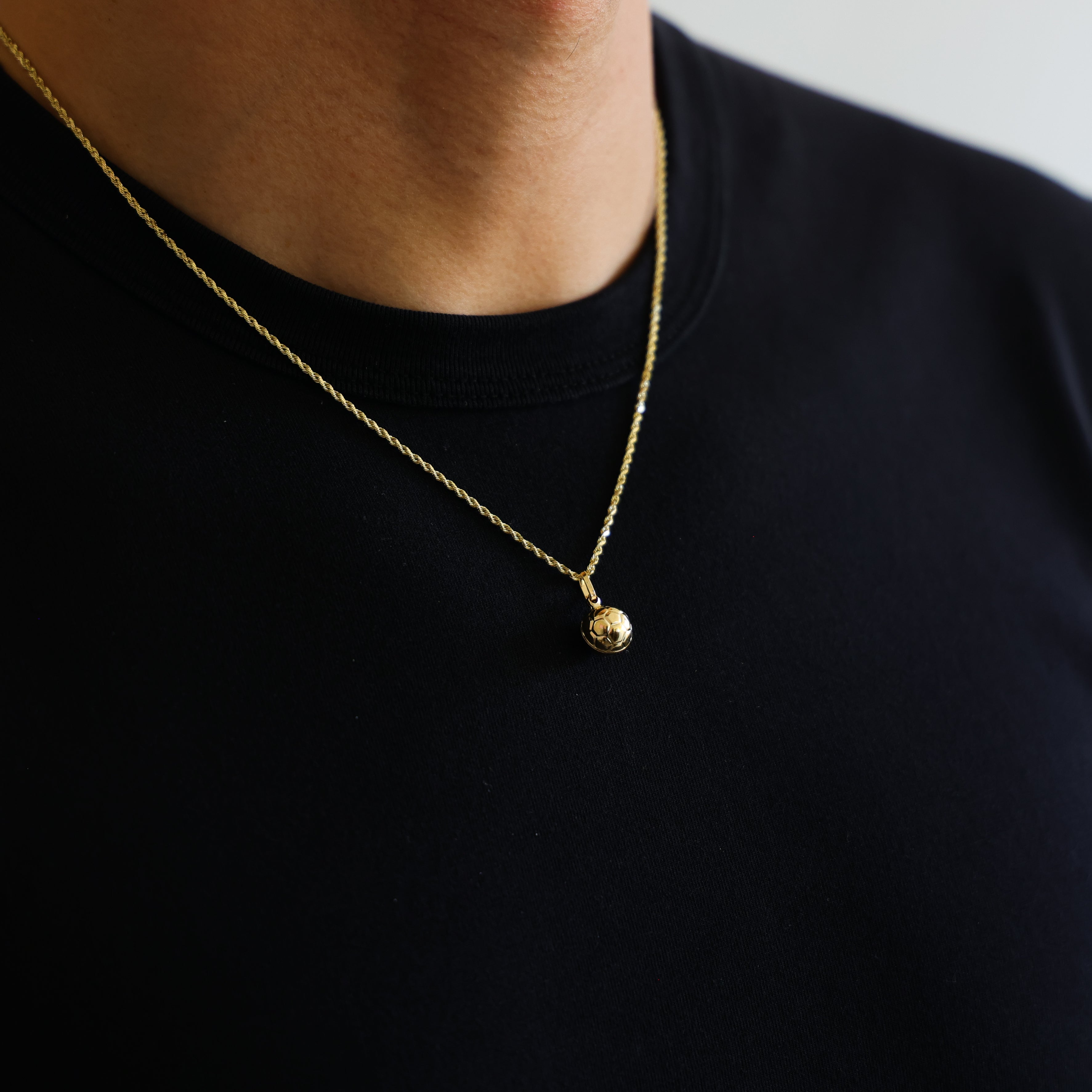 Gold Soccer Ball Pendant Model-PT0502 - Charlie & Co. Jewelry