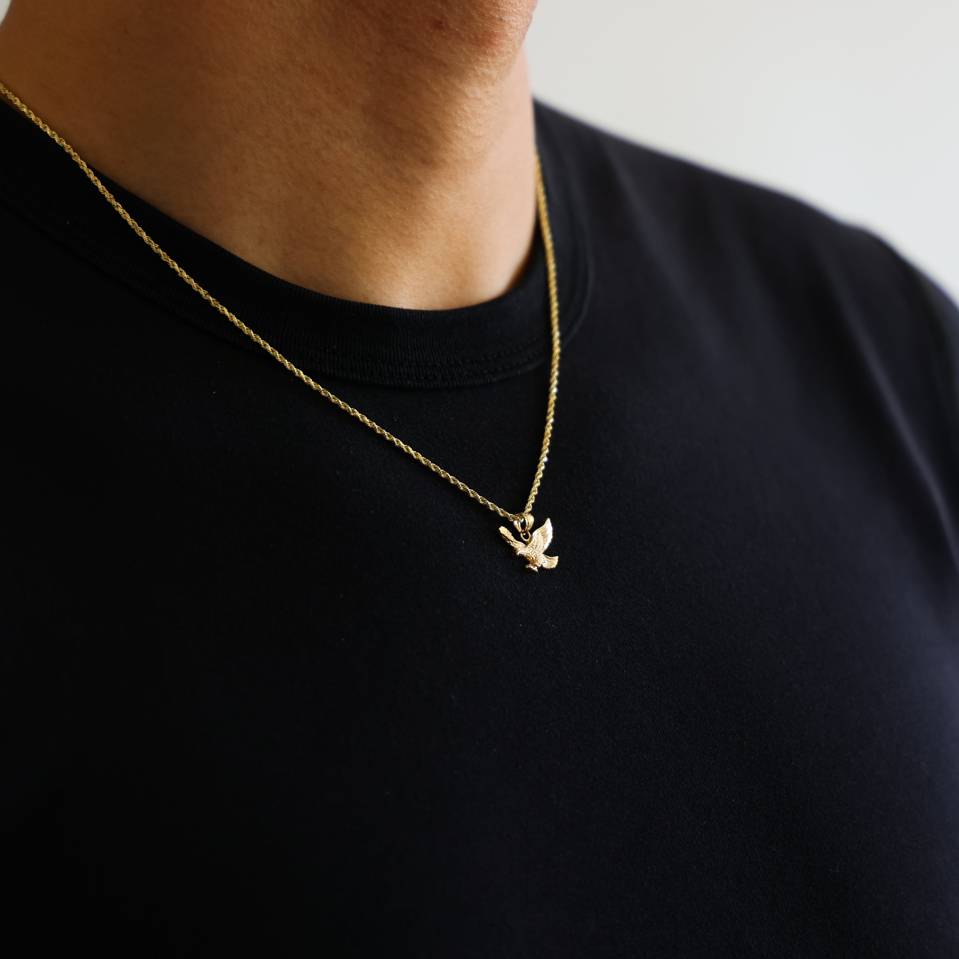 Gold Flying Eagle Pendant Model-1598 - Charlie & Co. Jewelry