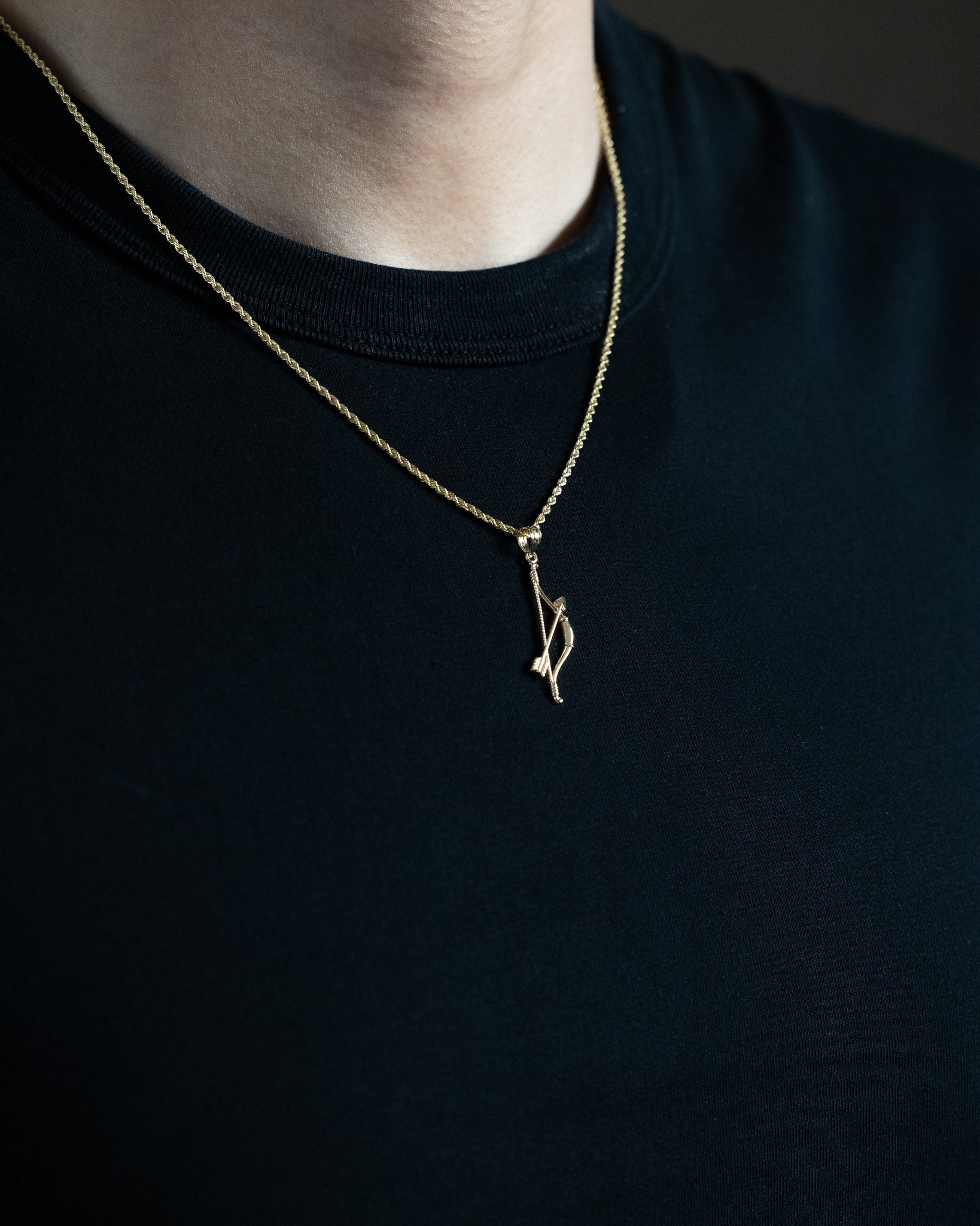 Gold Bow and Arrow Pendant - Charlie & Co. Jewelry