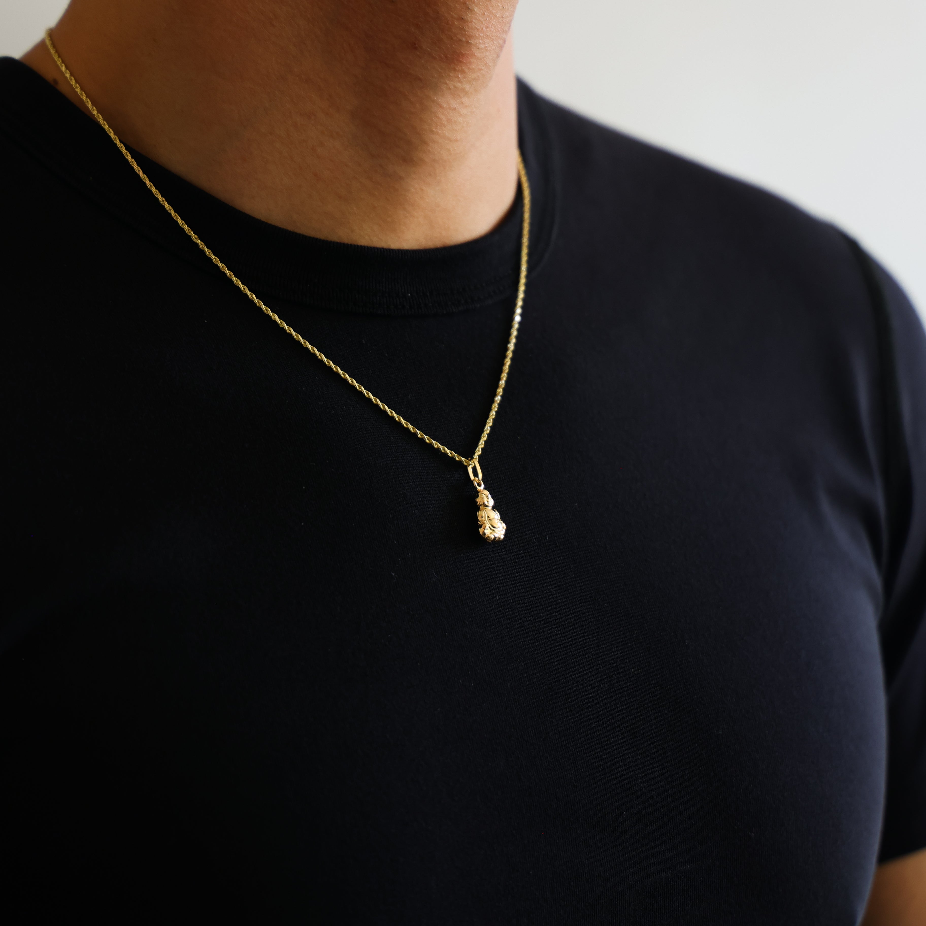 Gold Laughing Buddha Pendant Model-460 - Charlie & Co. Jewelry