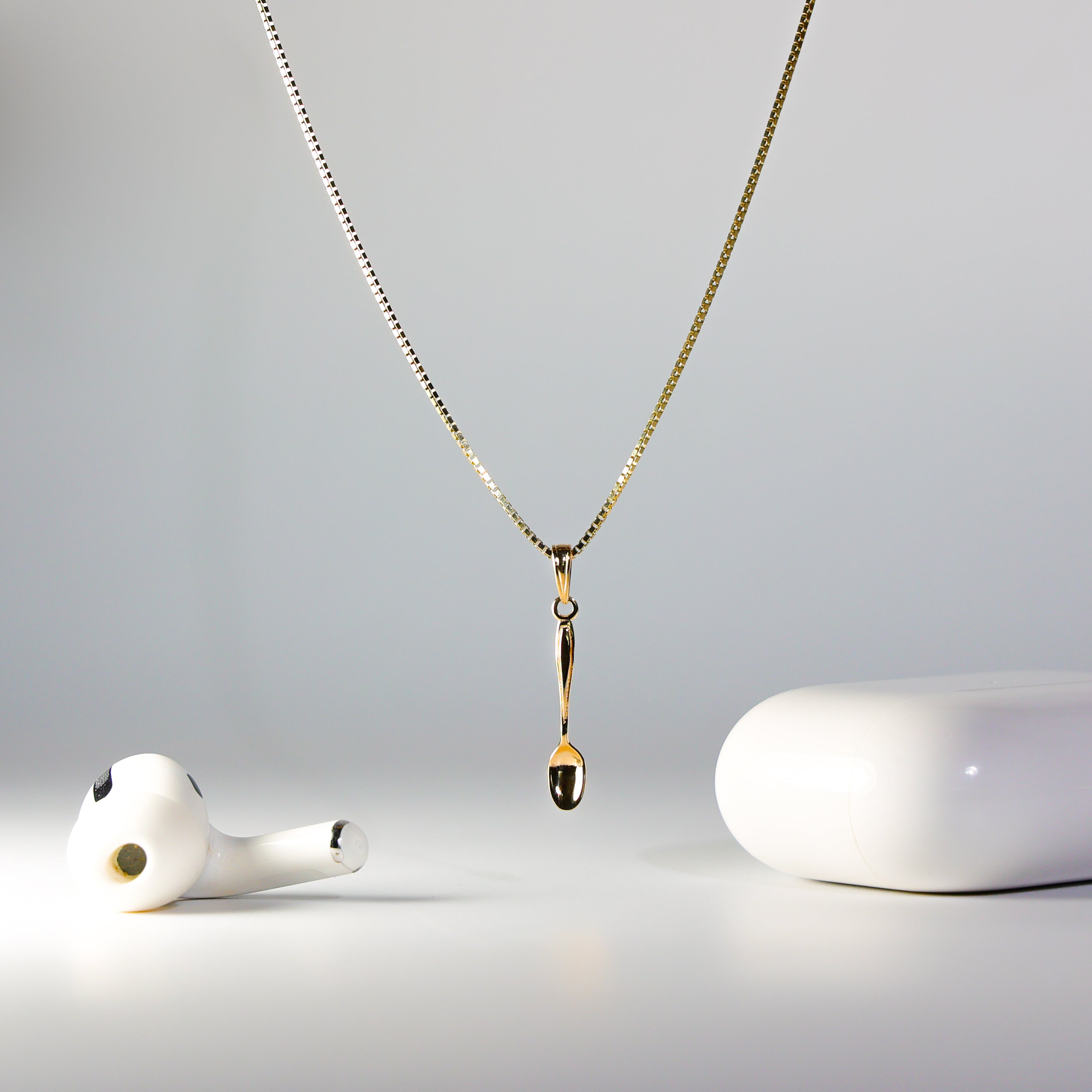 14K Gold 3D Table Spoon Pendant - Charlie & Co. Jewelry