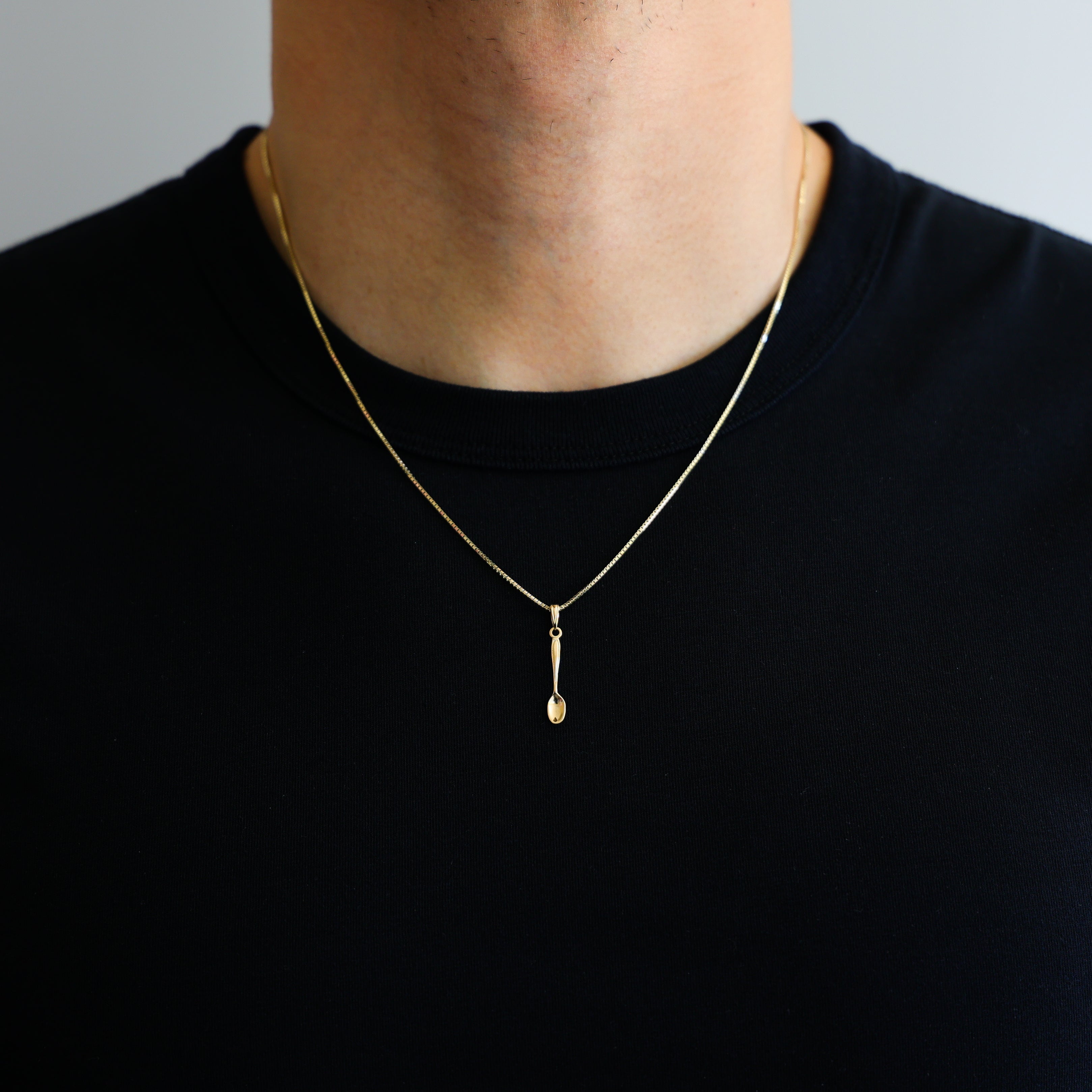 14K Gold 3D Table Spoon Pendant - Charlie & Co. Jewelry