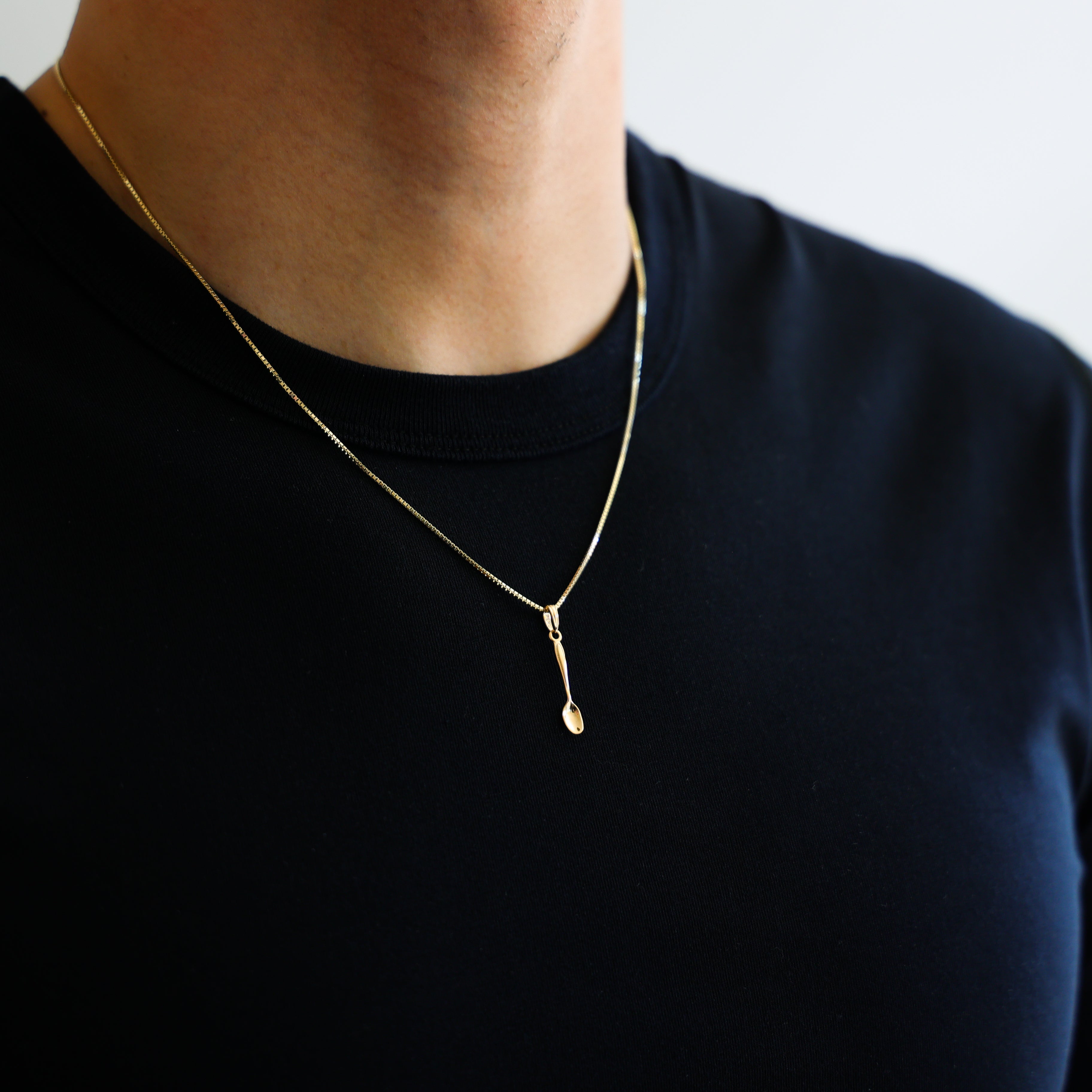14K Gold 3D Table Spoon Pendant - Charlie & Co. Jewelry
