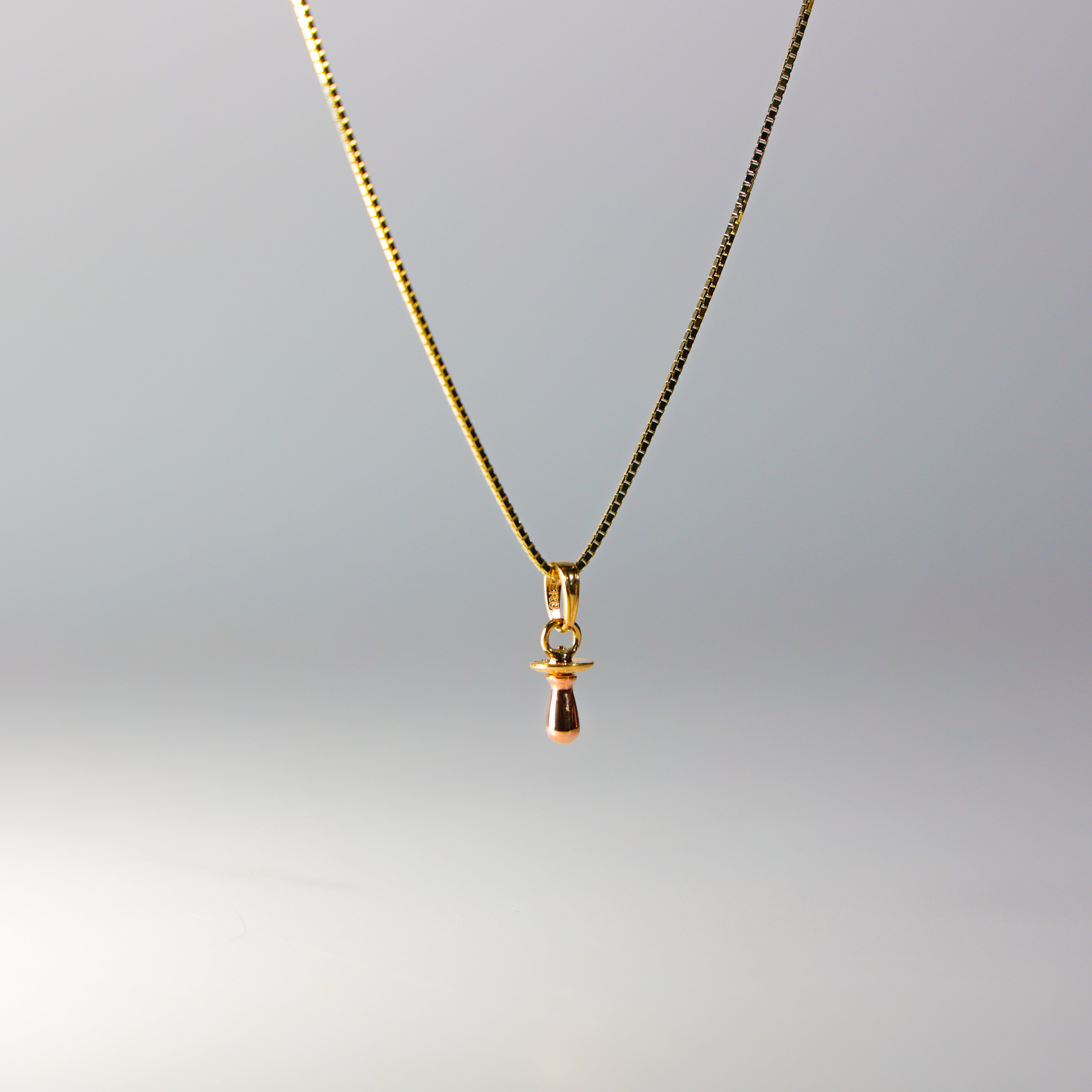 14K Gold Two-Tone 3D Pacifier Pendant - Charlie & Co. Jewelry