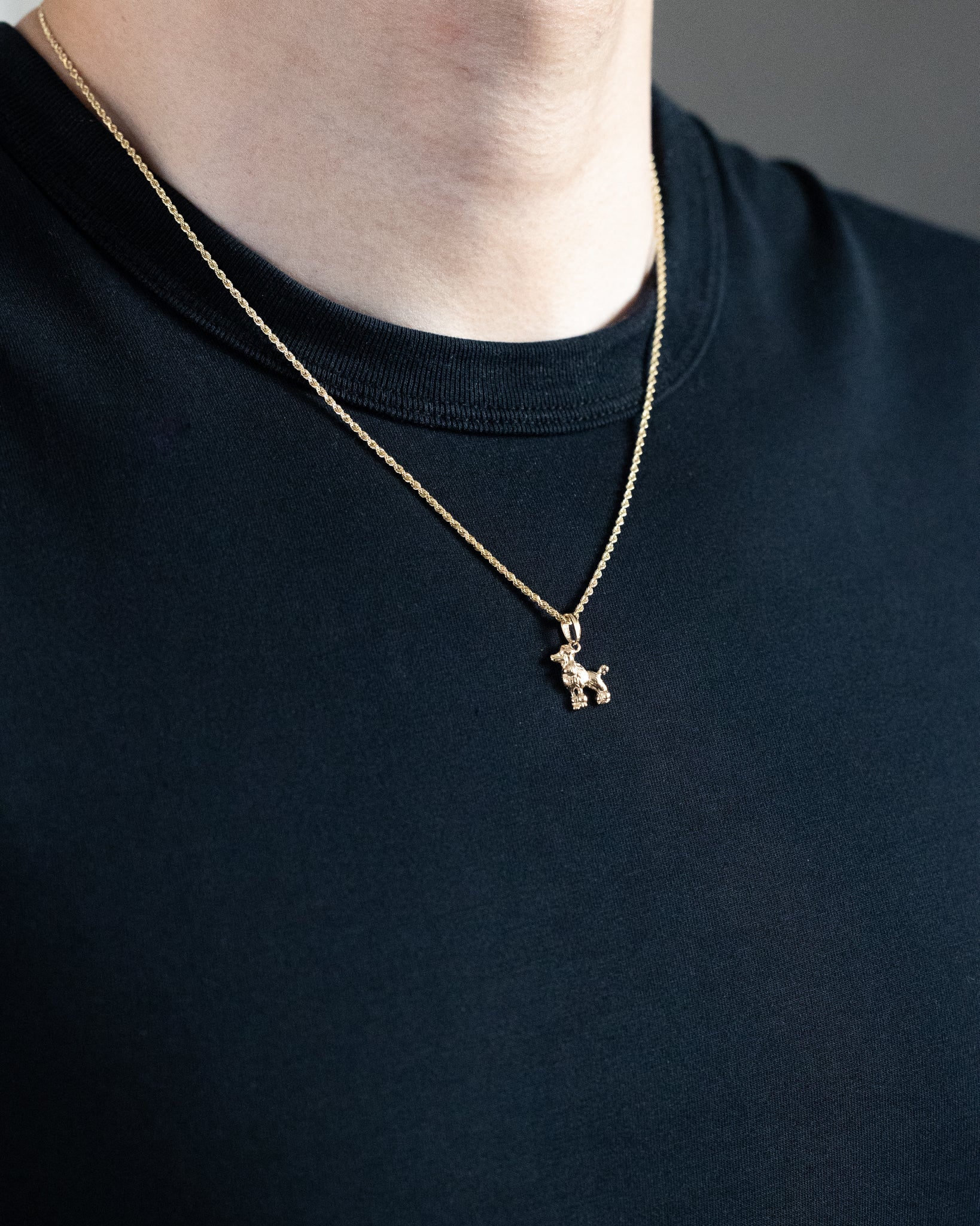 Gold Poodle Dog Pendant - Charlie & Co. Jewelry