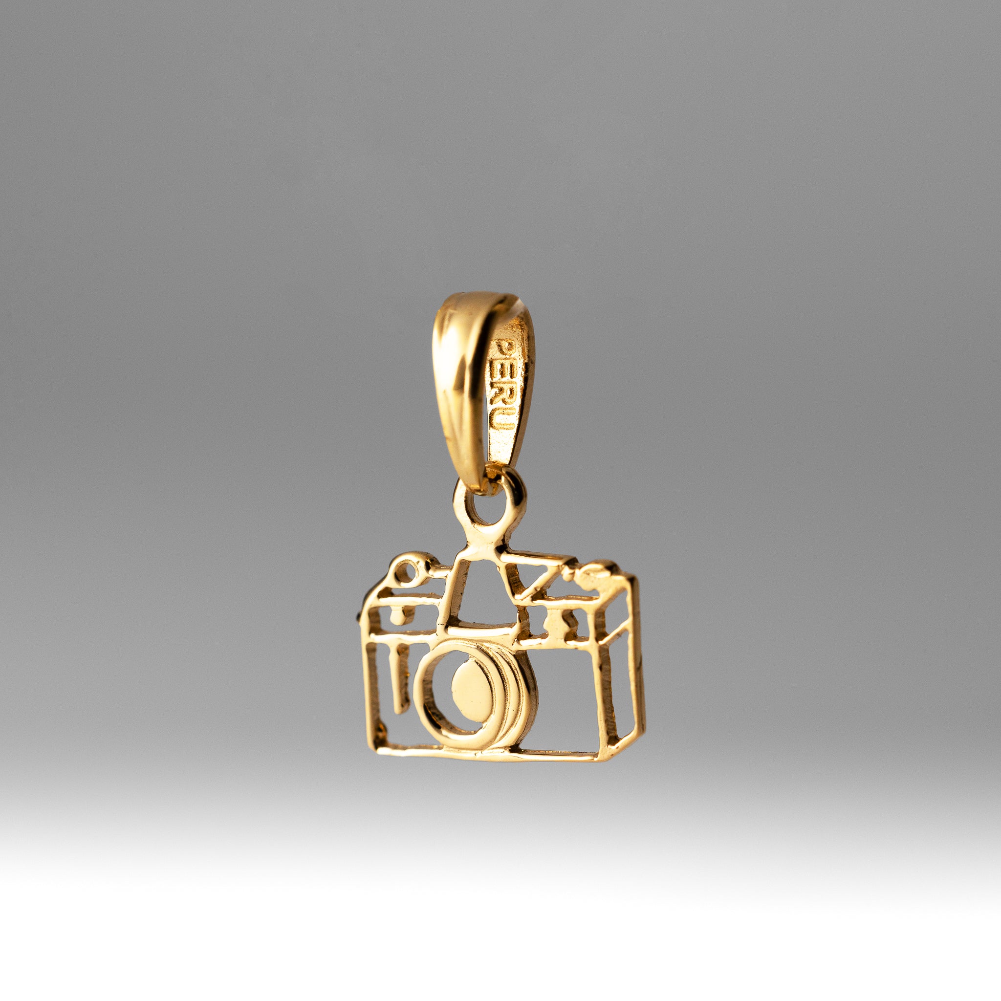 Gold Flat Cut-Out Camera Charm - Model K7155 - Charlie & Co. Jewelry