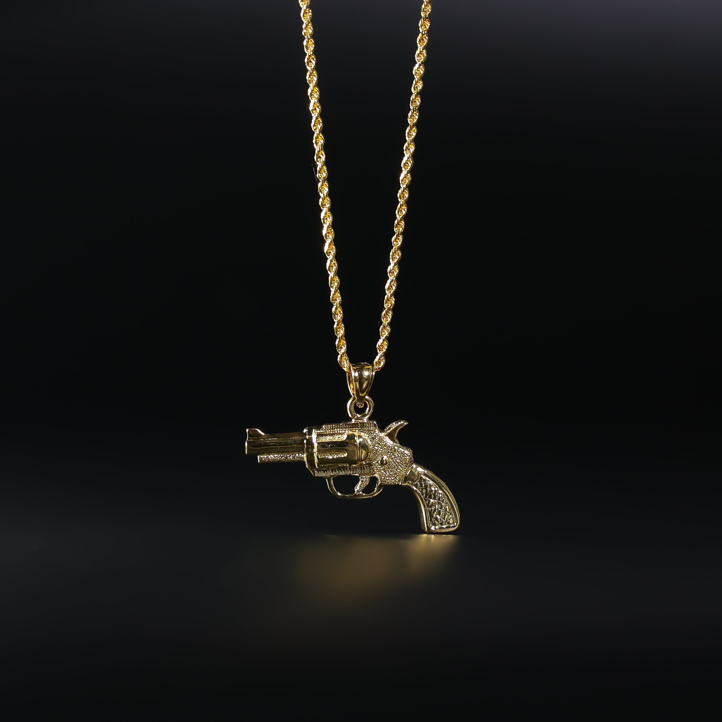 Gold Pistol Gun Pendant Model-1578 - Charlie & Co. Jewelry