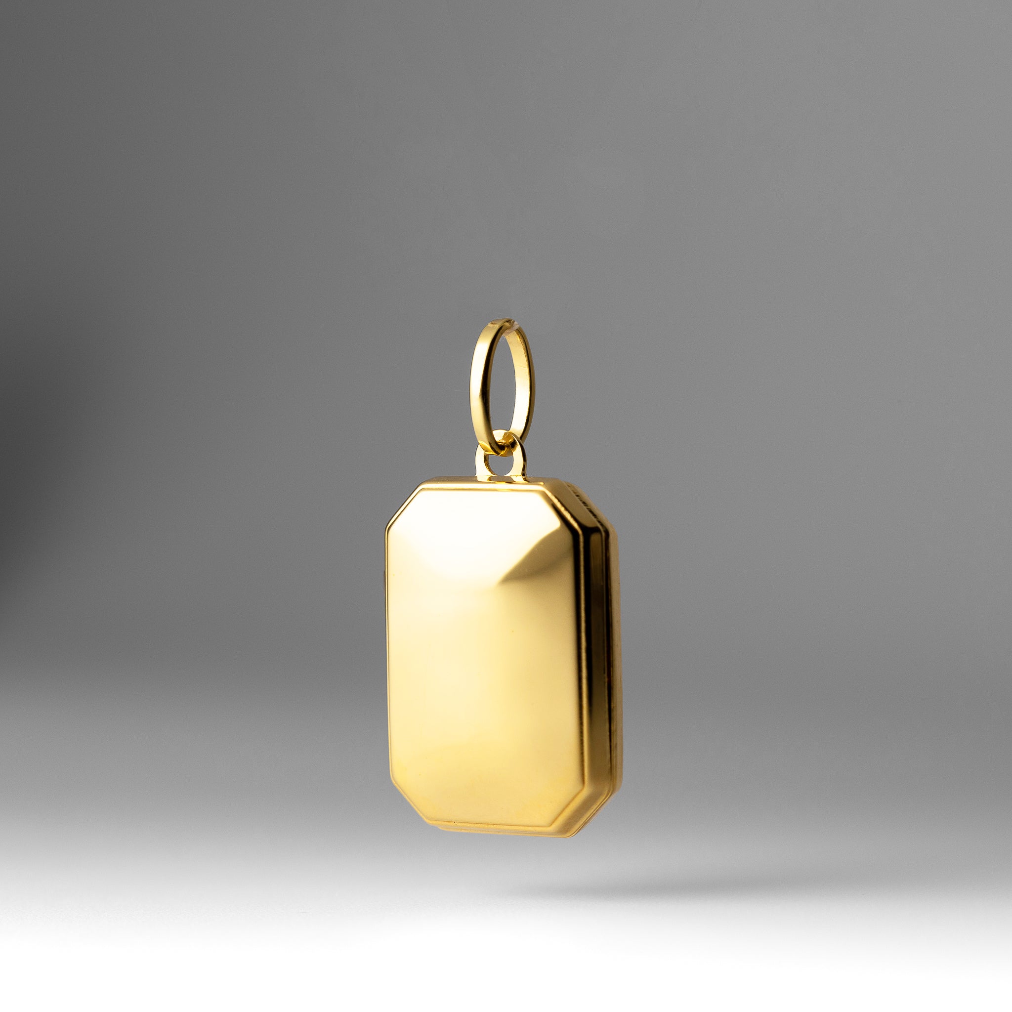 Gold Polished 20x15mm Curved Rectangle Locket - Model XL873 - Charlie & Co. Jewelry