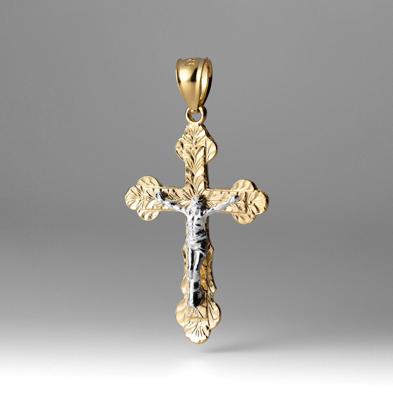 Gold Medium Crucifix Cross Pendant - Model 0863 - Charlie & Co. Jewelry