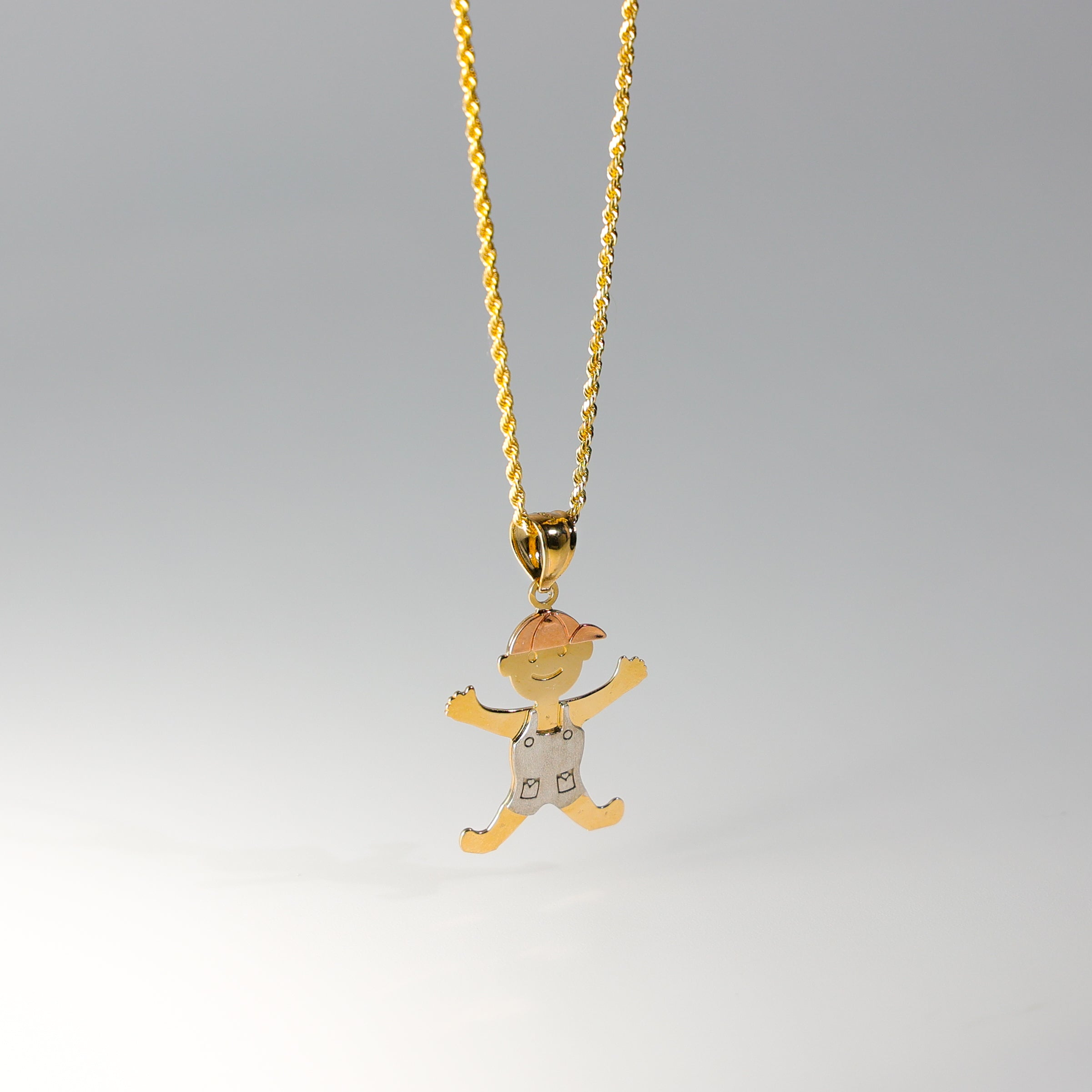 14k Gold Happy Smiley Boy Pendant Model-2396 - Charlie & Co. Jewelry