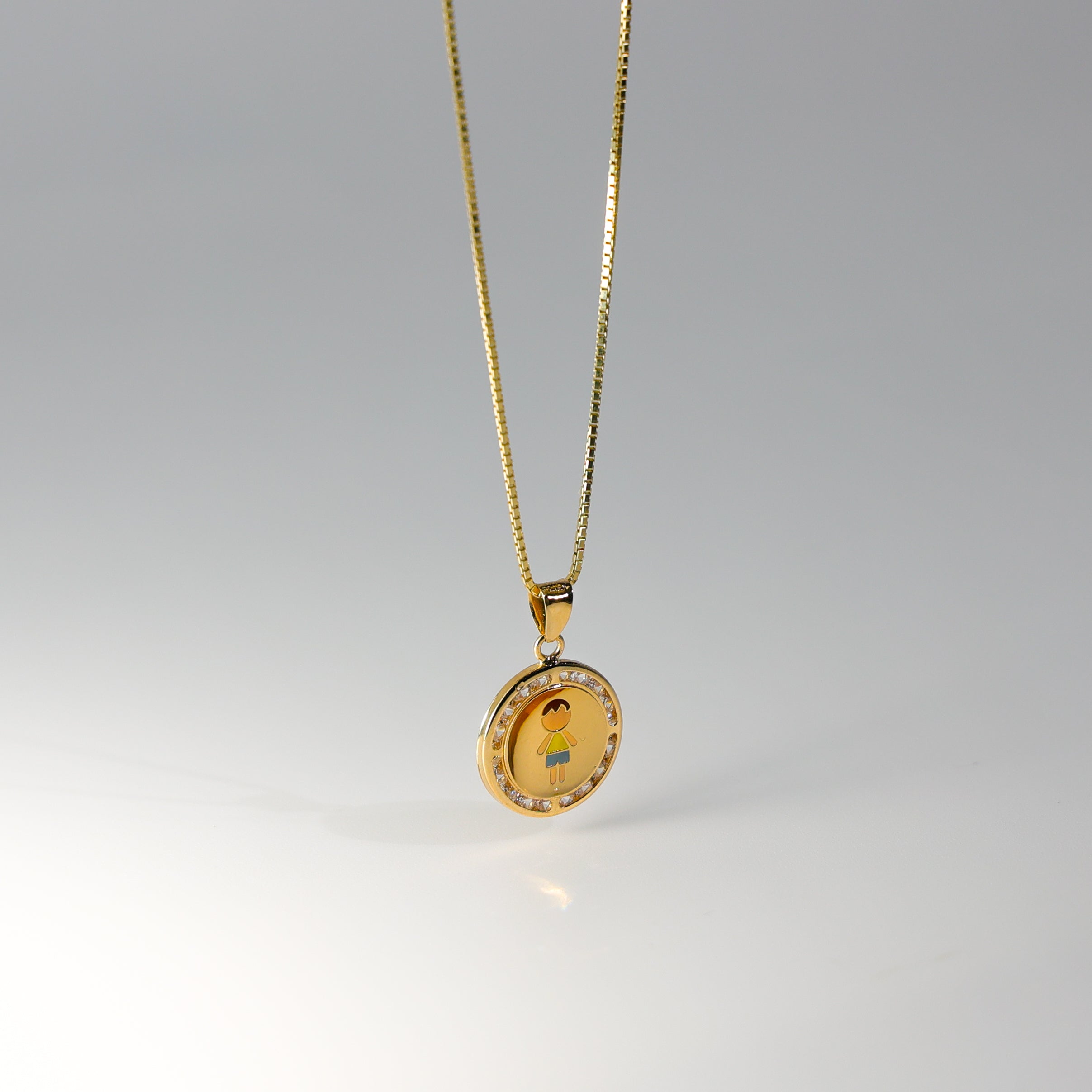 14k Gold Boy Medal Pendant Charm Model-2400 - Charlie & Co. Jewelry