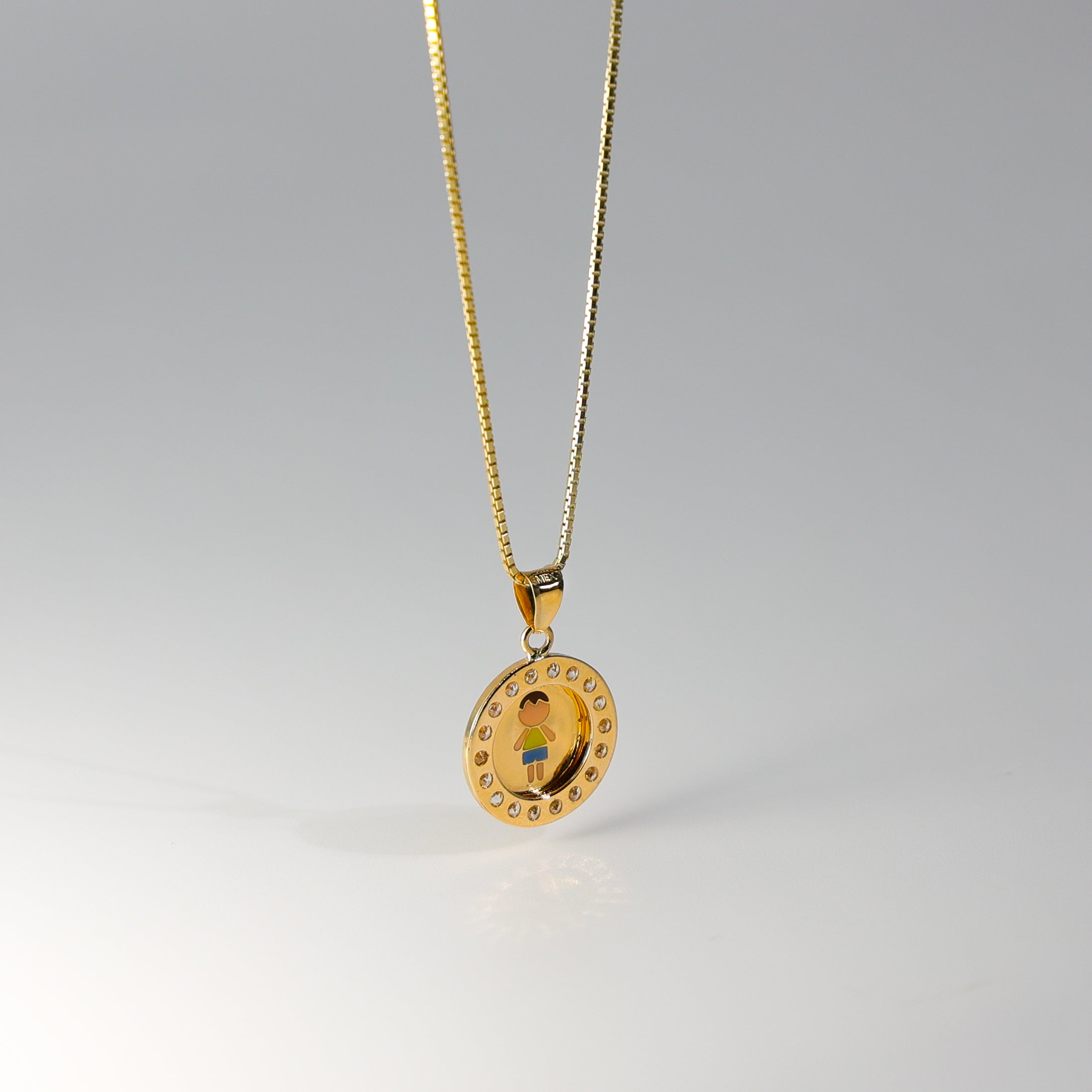14k Gold Boy Medal Pendant Charm Model-2400 - Charlie & Co. Jewelry