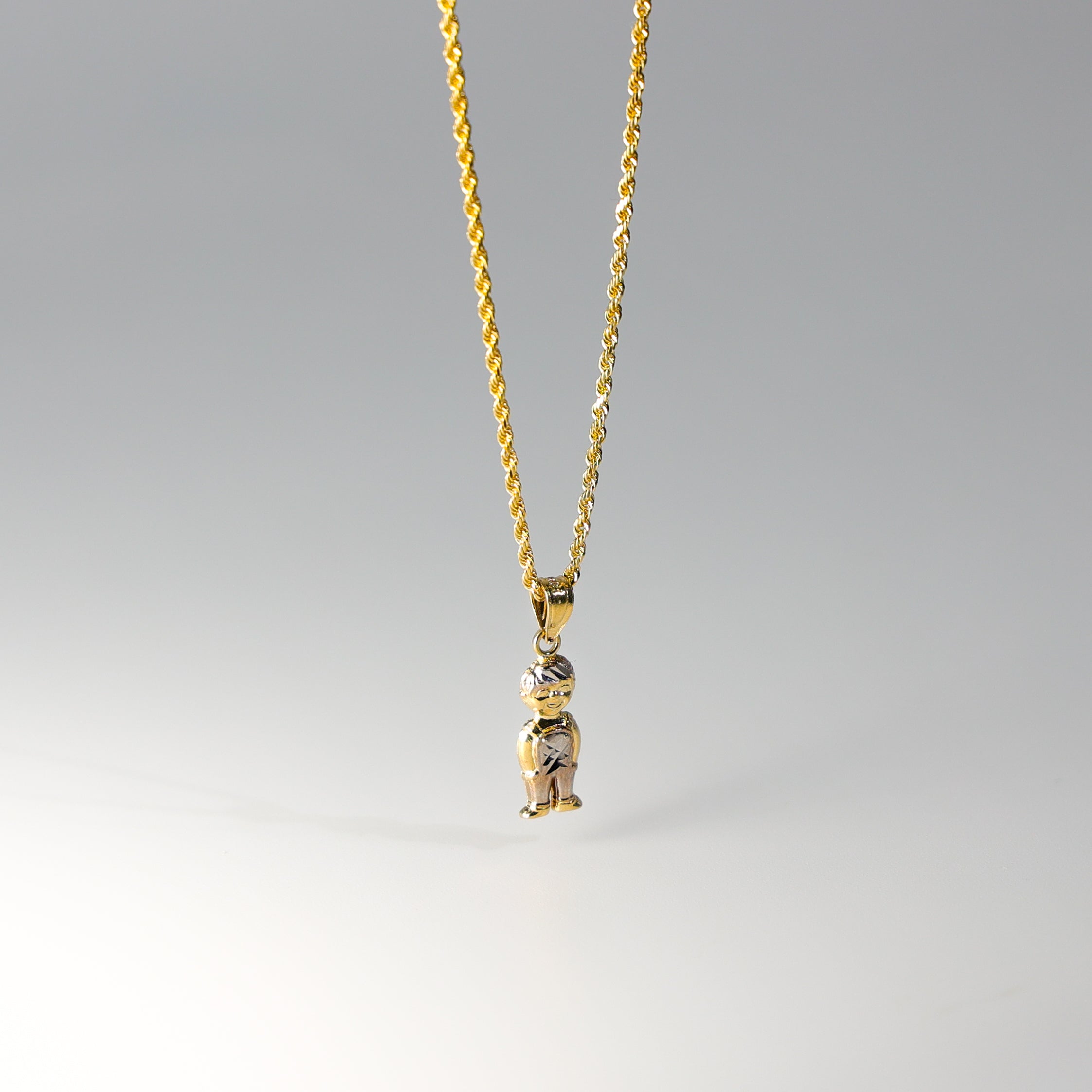 Two-Tone Boy Pendant Model-668 - Charlie & Co. Jewelry