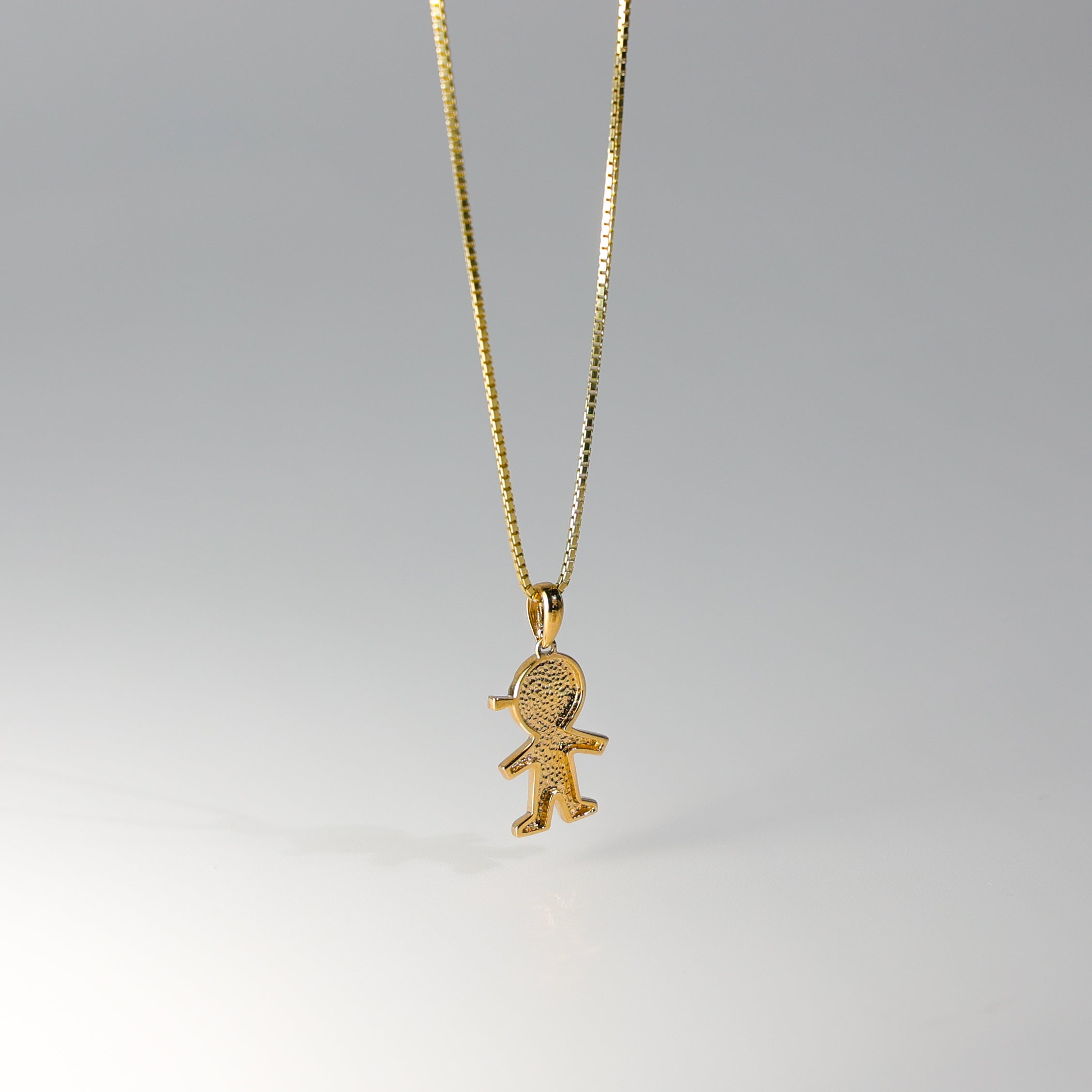14K Gold Simple Boy Pendant Model-2006 - Charlie & Co. Jewelry