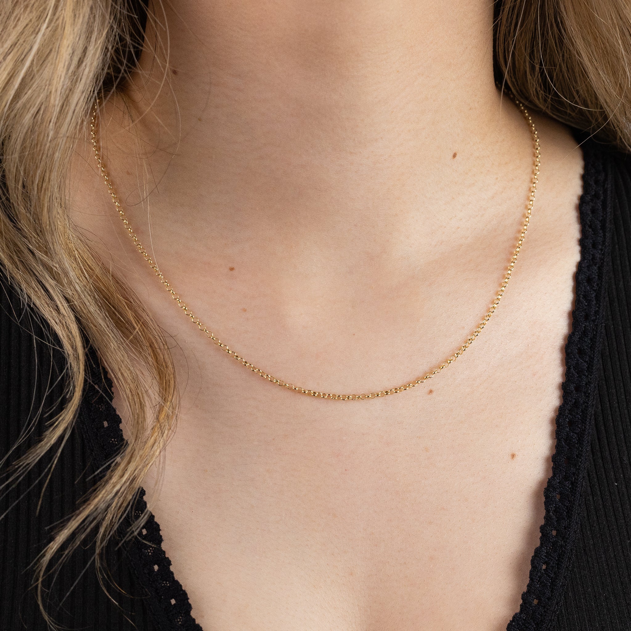 2.1mm Gold Round Rolo Cable Chain - Model 0225 - Charlie & Co. Jewelry